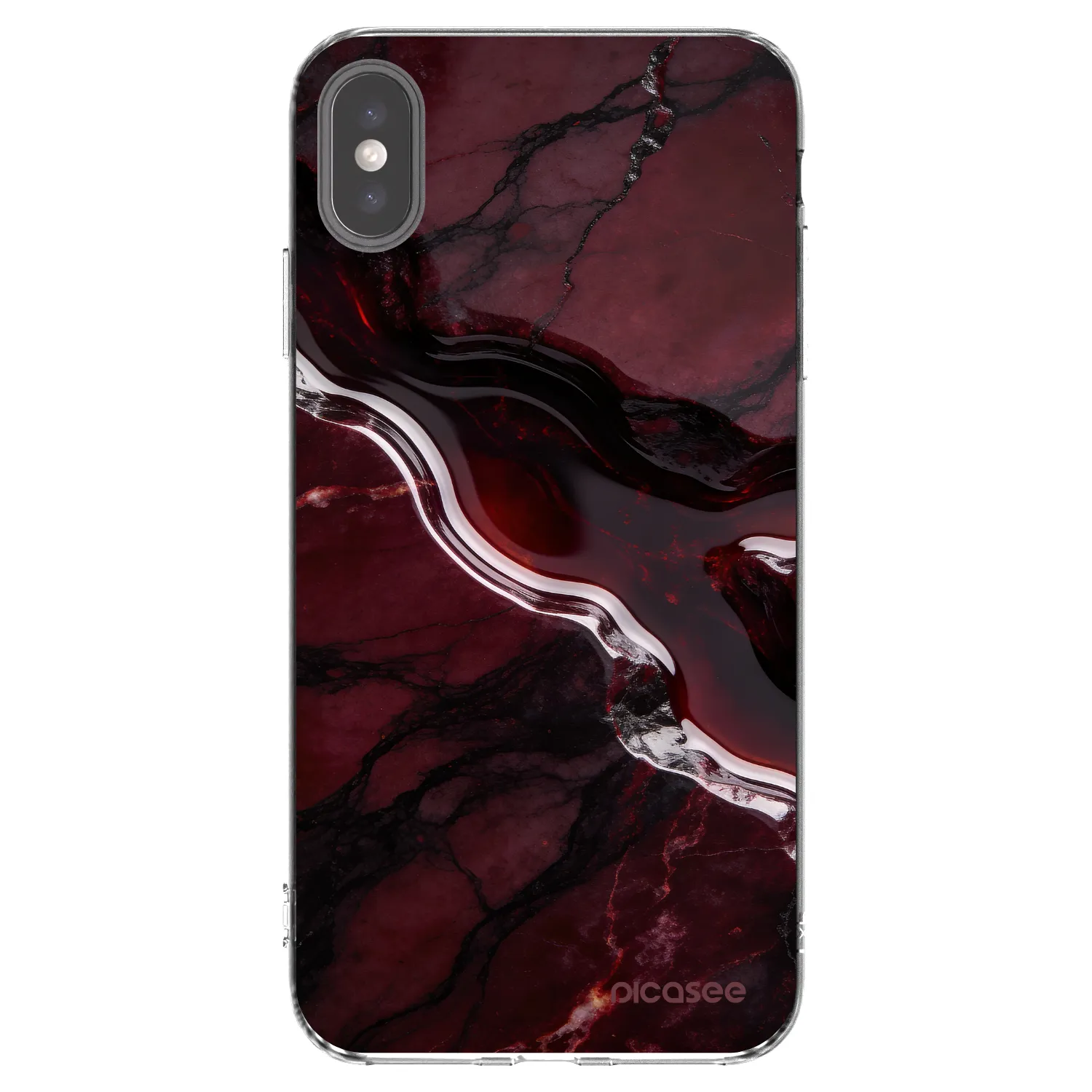 Picasee silikonska prozirna maskica za Apple iPhone XS Max - Cherry stone