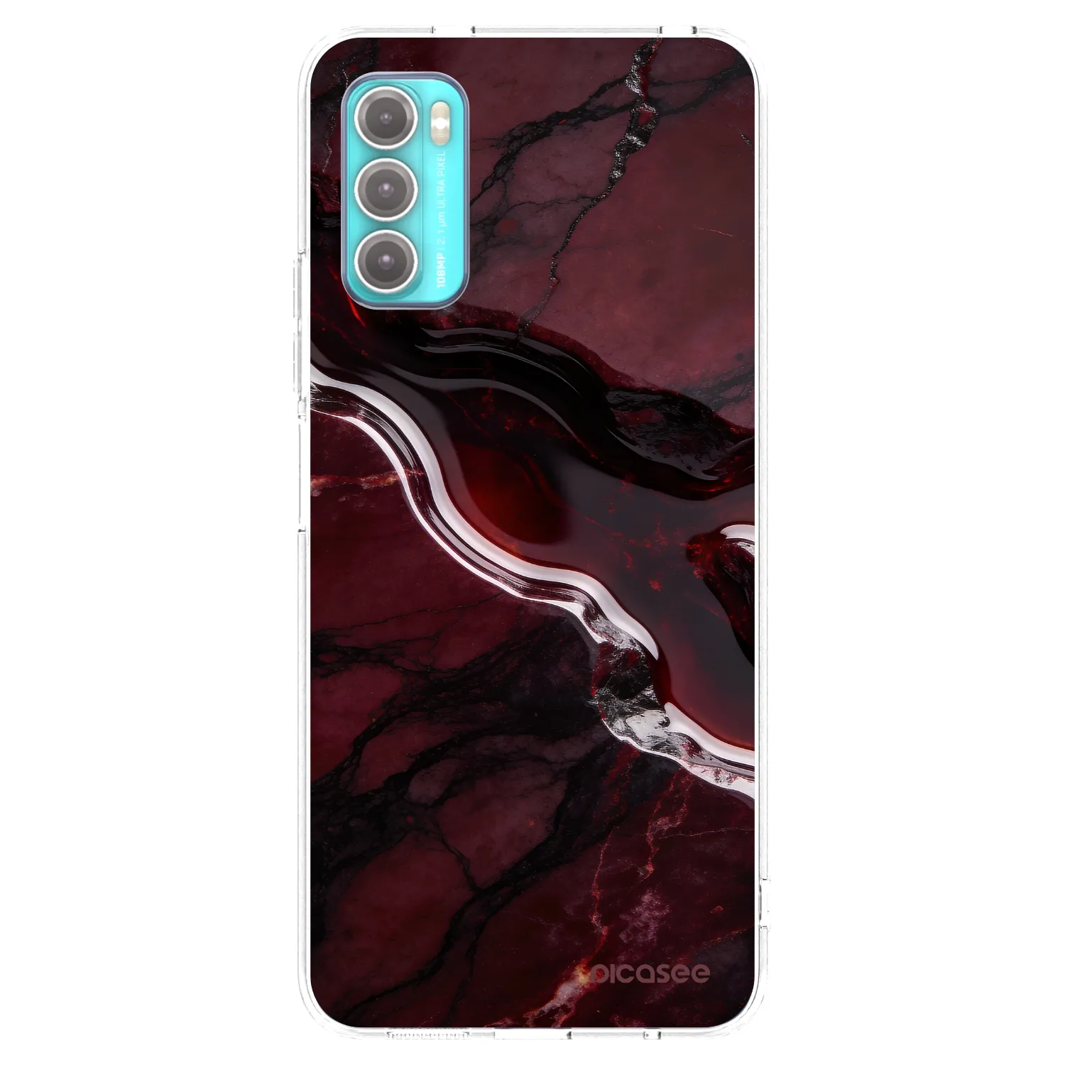 Picasee silikonska prozirna maskica za Motorola Moto G60 - Cherry stone