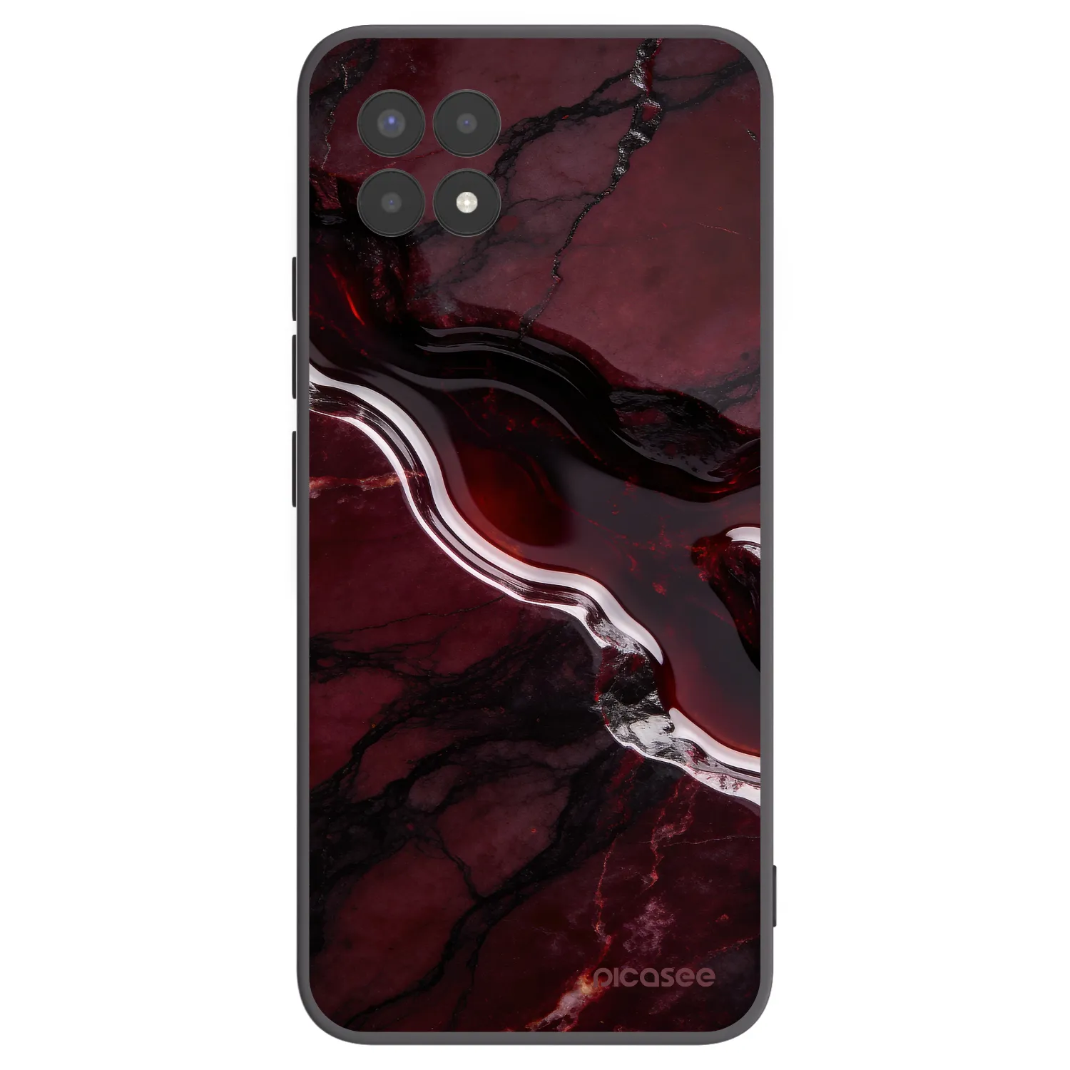 Picasee crna silikonska maskica za Realme 8i - Cherry stone