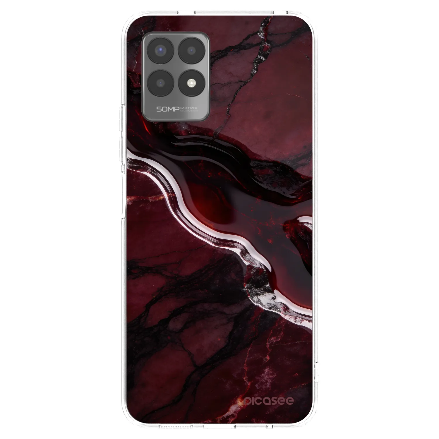 Picasee silikonska prozirna maskica za Realme 8i - Cherry stone
