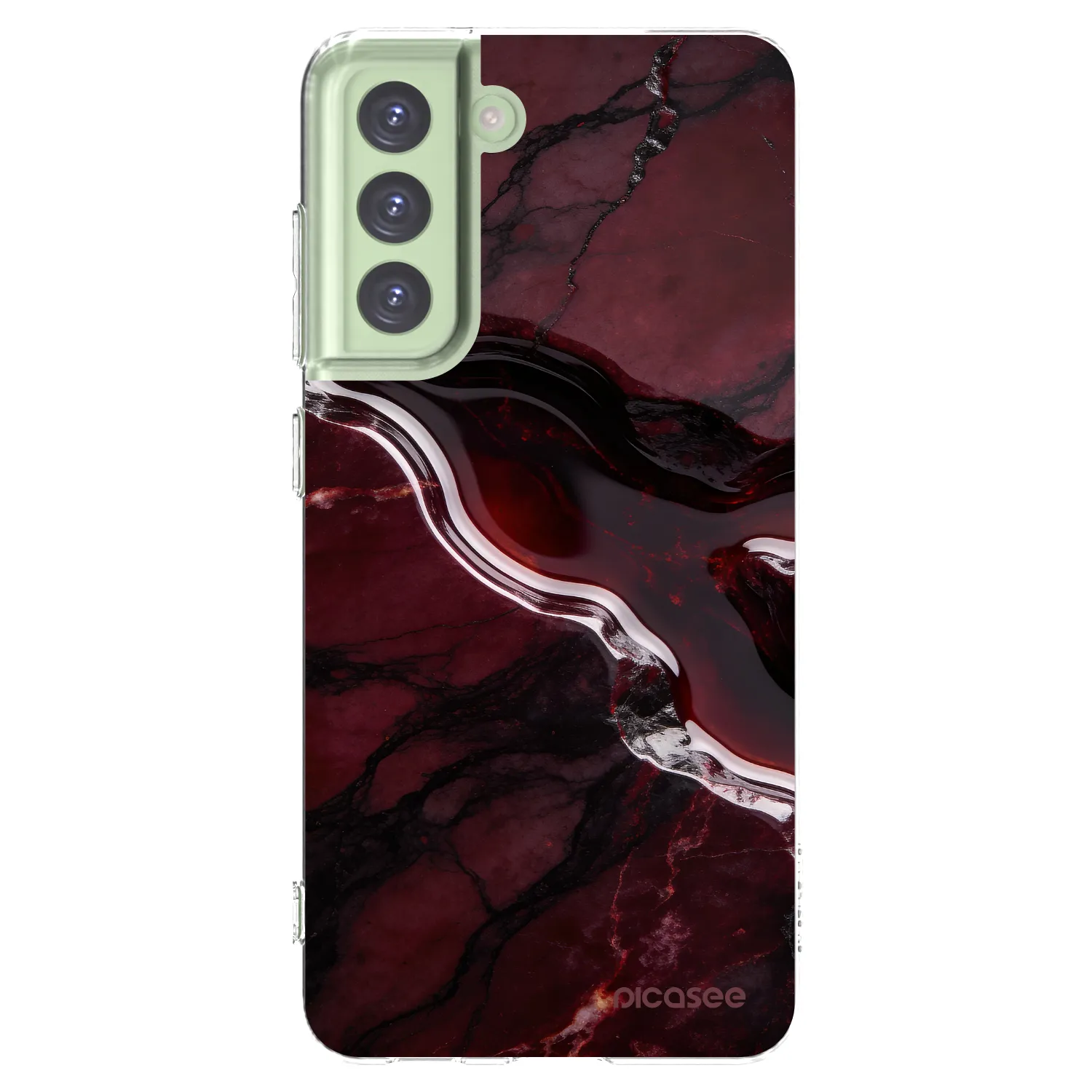 Picasee silikonska prozirna maskica za Samsung Galaxy S21 FE 5G - Cherry stone