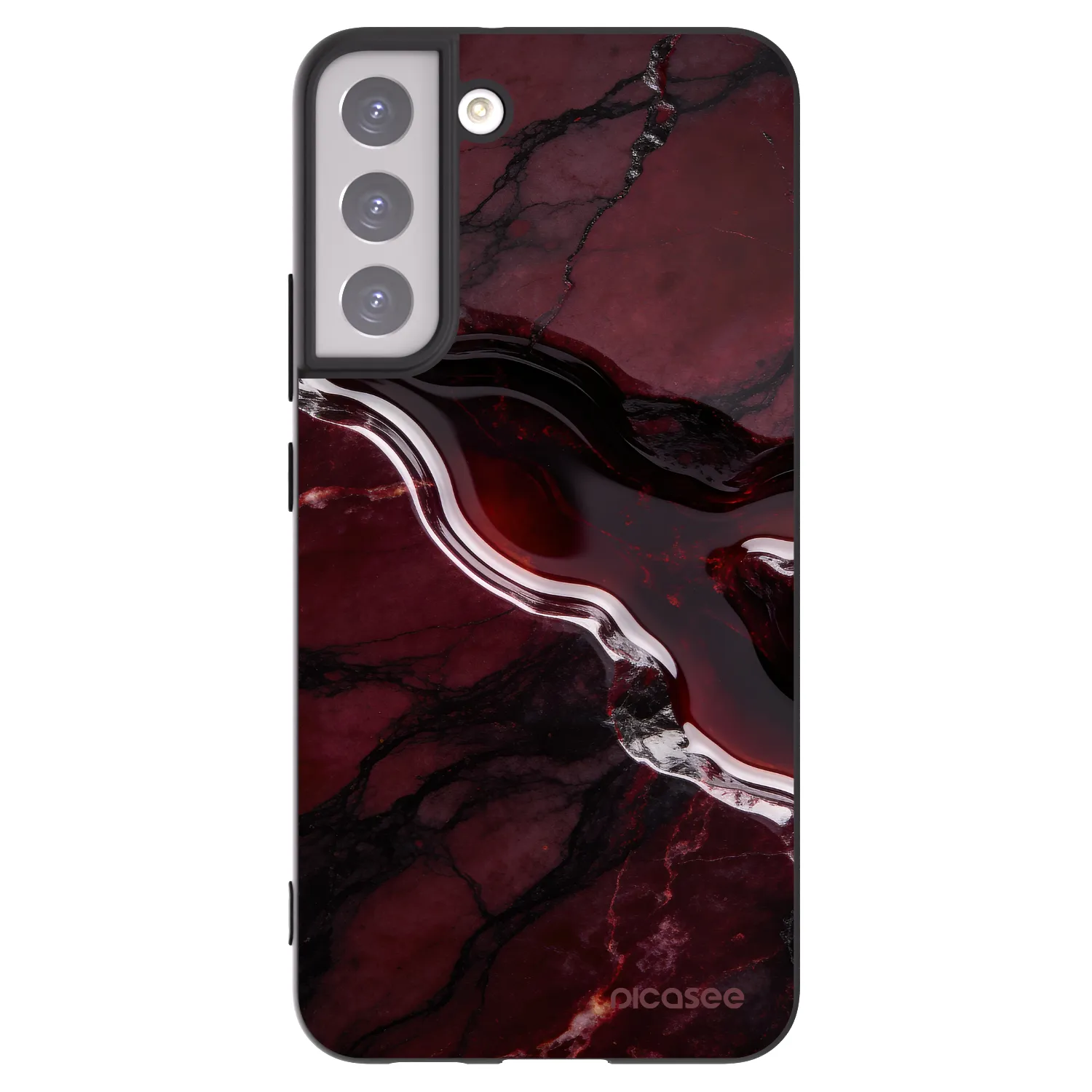 Picasee crna silikonska maskica za Samsung Galaxy S22+ 5G - Cherry stone