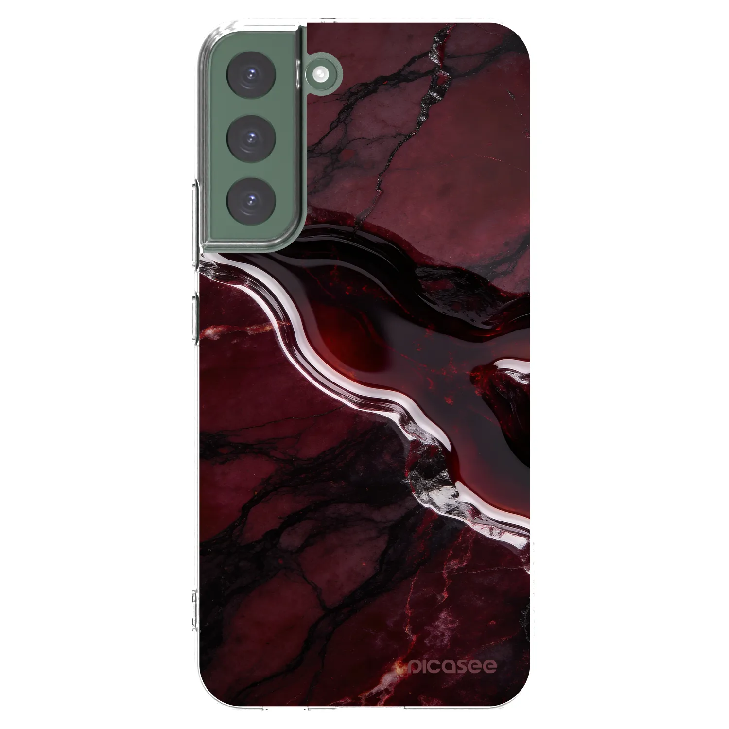 Picasee silikonska prozirna maskica za Samsung Galaxy S22+ 5G - Cherry stone