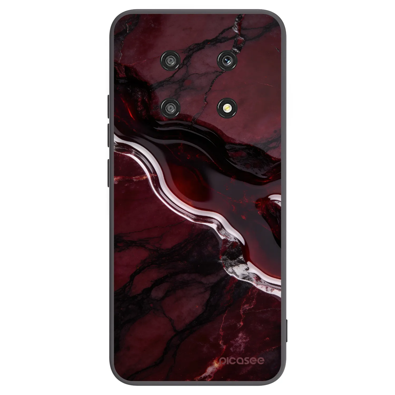 Picasee crna silikonska maskica za Honor Magic4 Lite 5G - Cherry stone