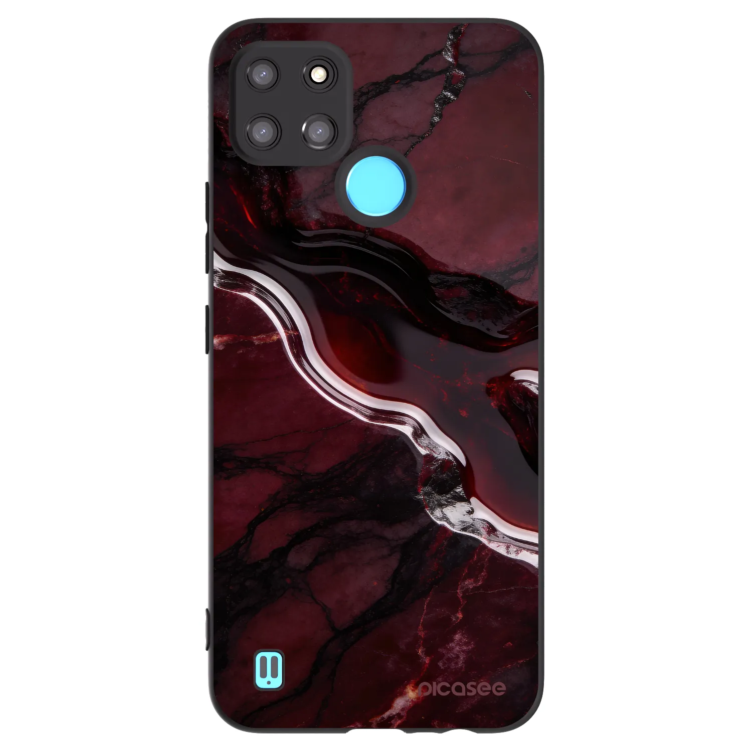 Picasee crna silikonska maskica za Realme C21Y - Cherry stone