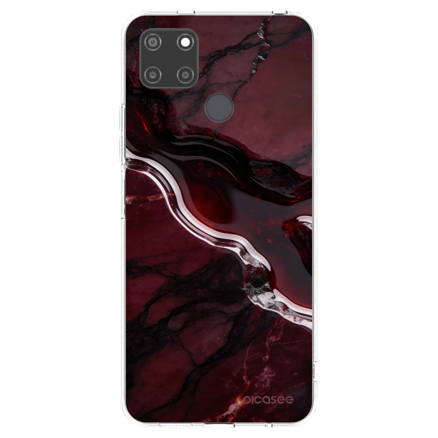 Picasee silikonska prozirna maskica za Realme C21Y - Cherry stone