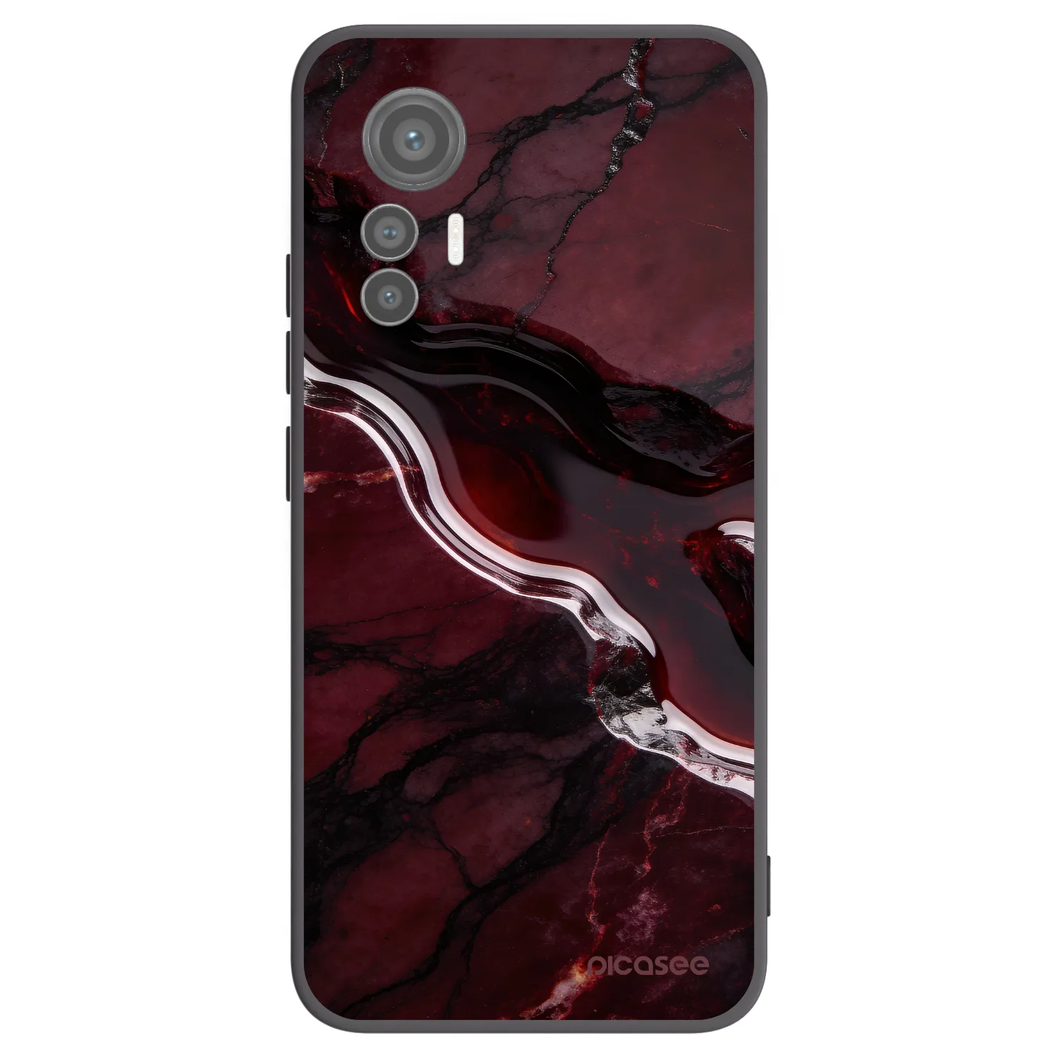 Picasee crna silikonska maskica za Xiaomi 12 Lite - Cherry stone
