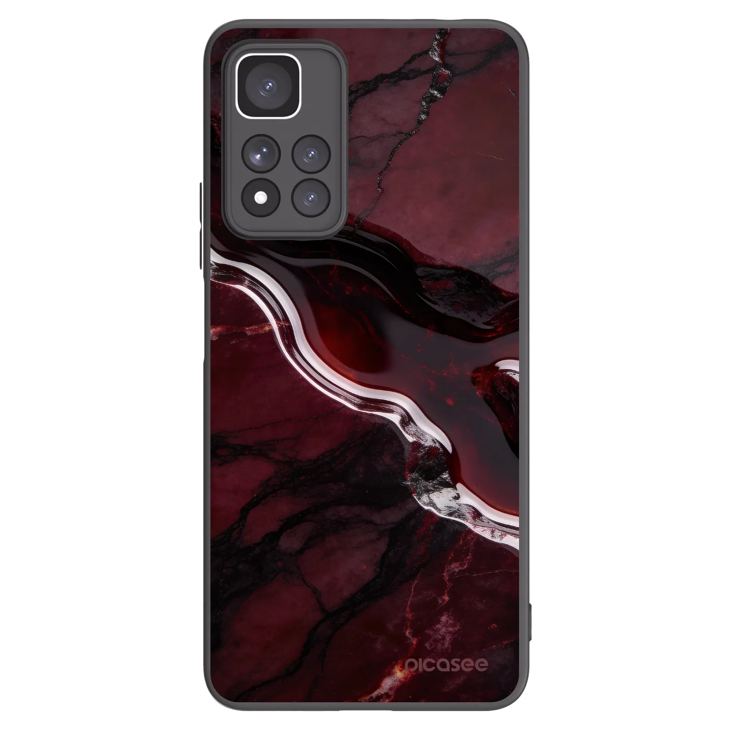 Picasee crna silikonska maskica za Xiaomi Redmi Note 11 Pro+ 5G - Cherry stone