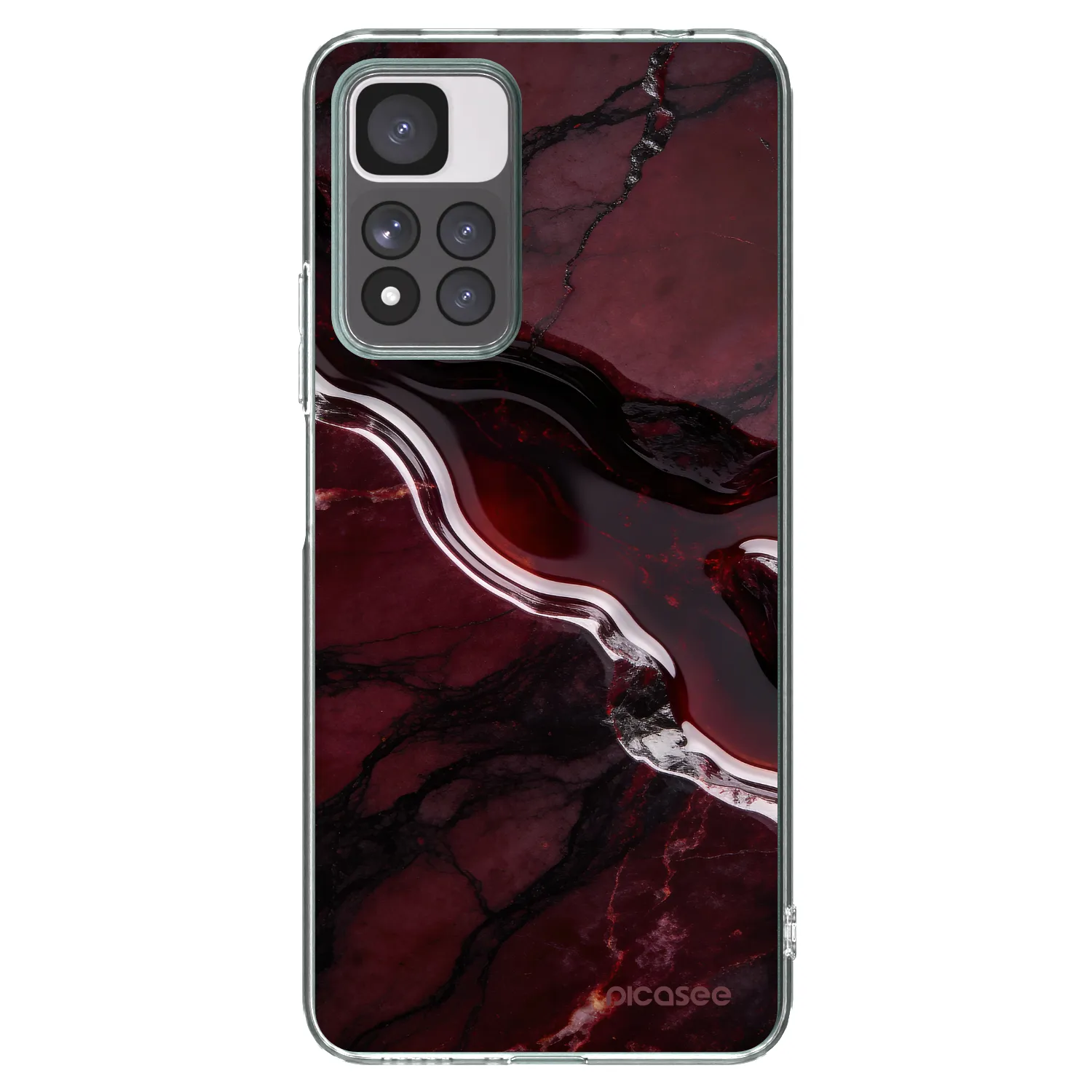 Picasee silikonska prozirna maskica za Xiaomi Redmi Note 11 Pro+ 5G - Cherry stone