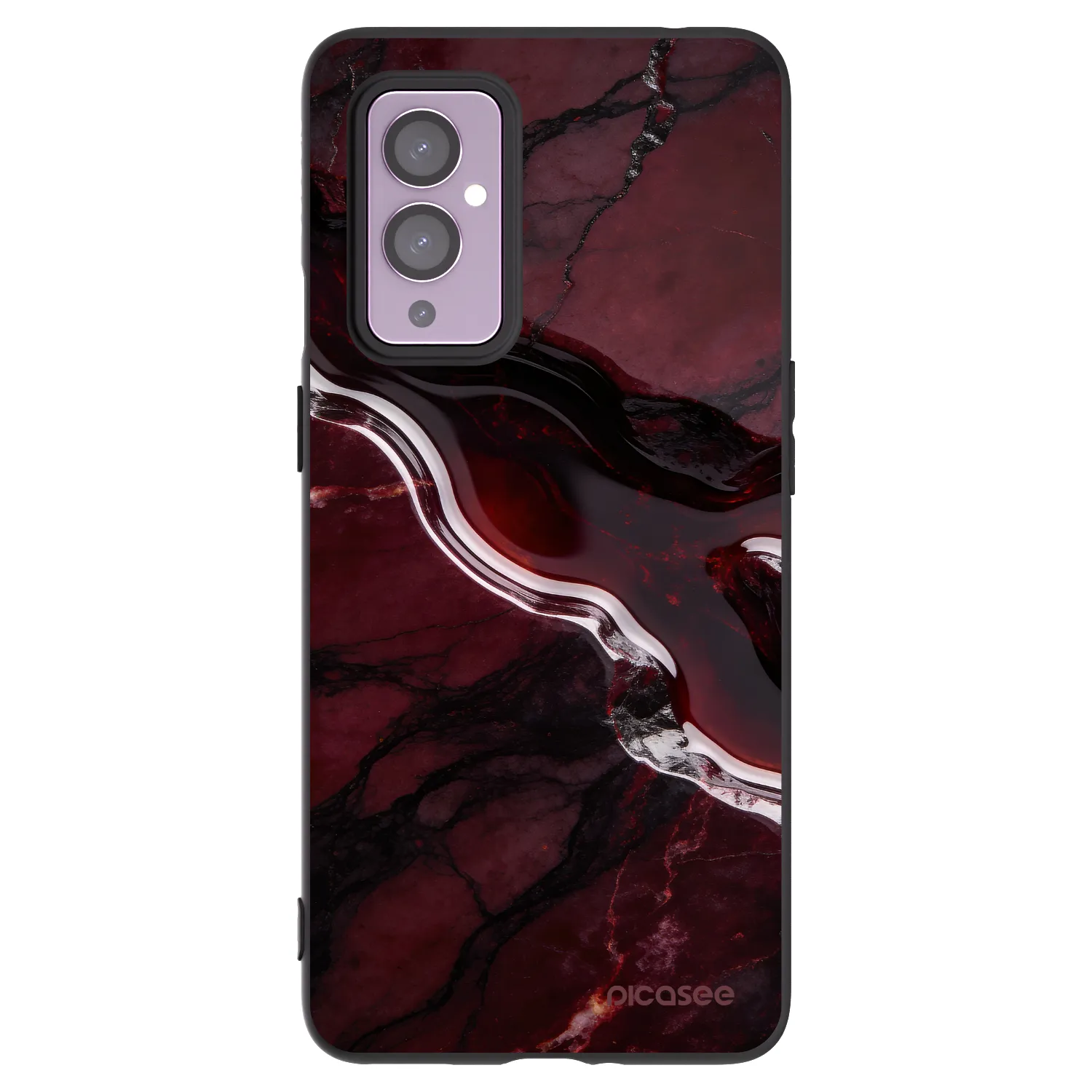 Picasee crna silikonska maskica za OnePlus 9 - Cherry stone