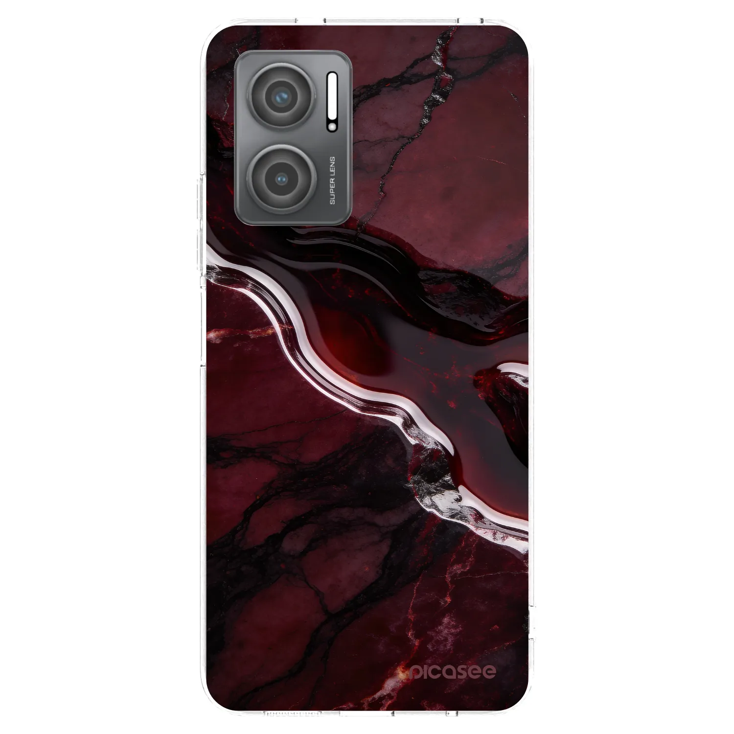 Picasee silikonska prozirna maskica za Xiaomi Redmi 10 5G - Cherry stone