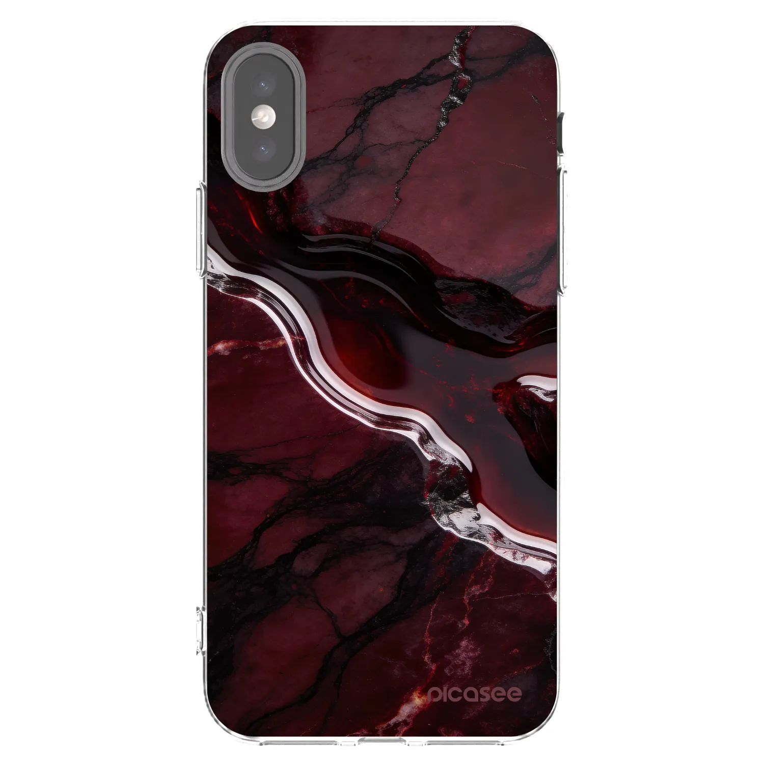 Picasee silikonska prozirna maskica za Apple iPhone X/XS - Cherry stone