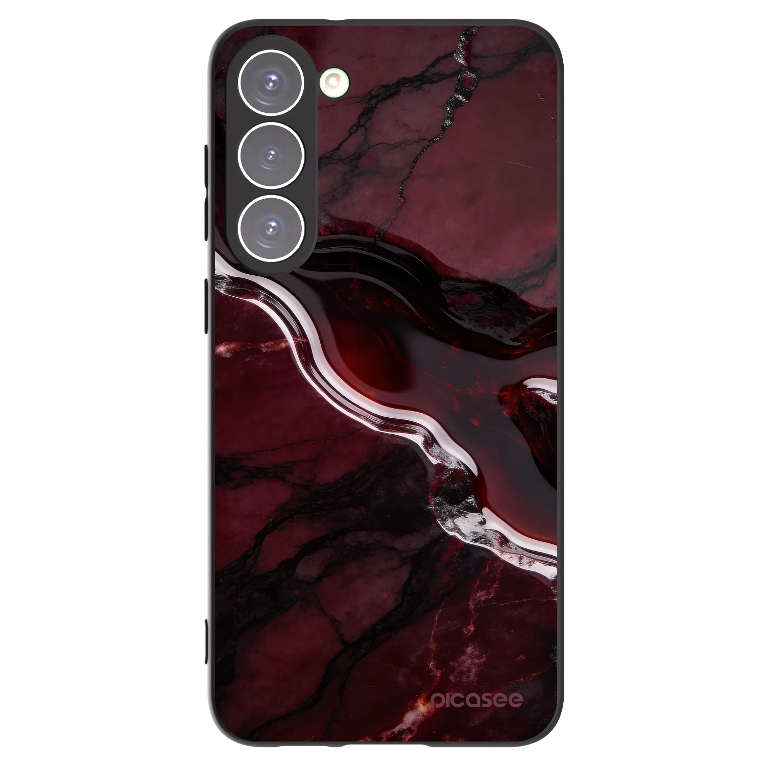 Picasee crna silikonska maskica za Samsung Galaxy S23+ 5G - Cherry stone