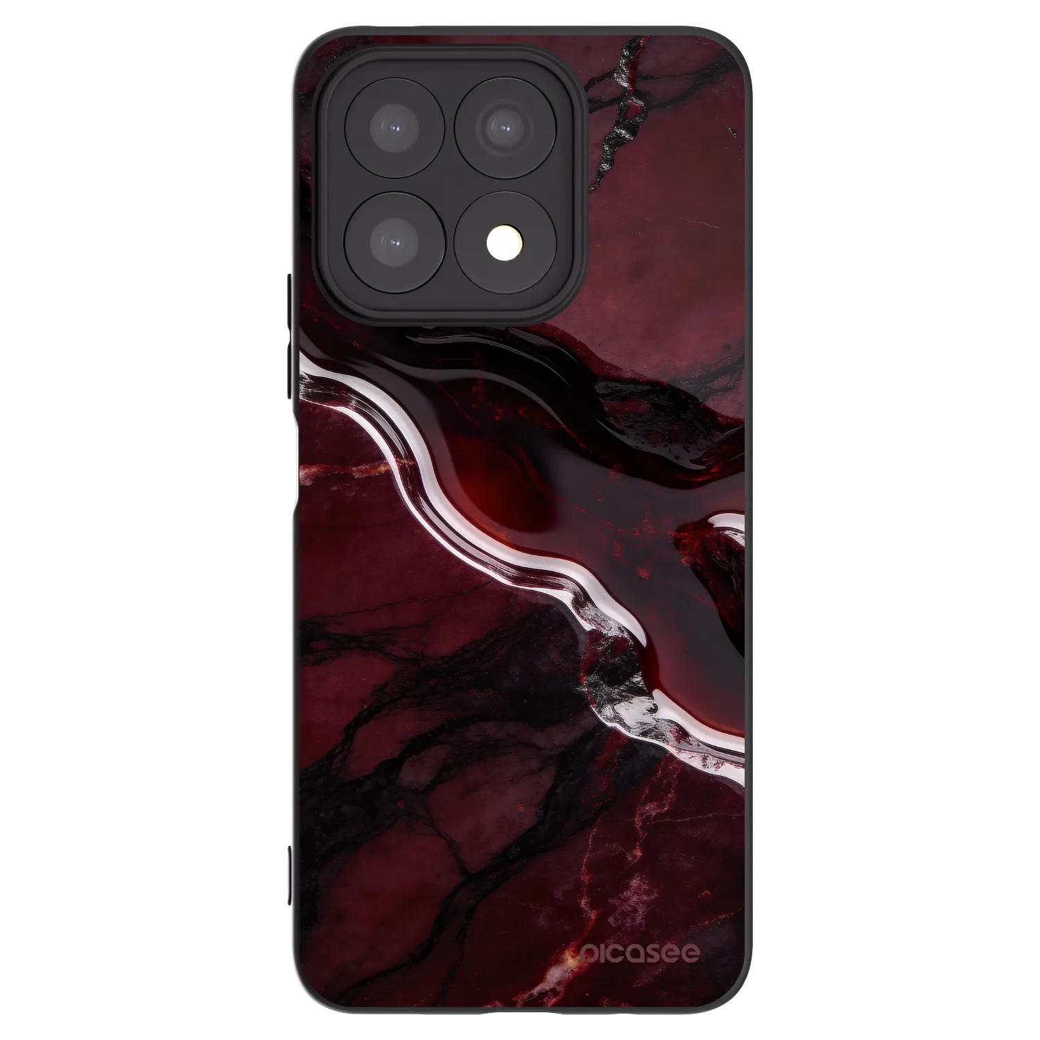 Picasee crna silikonska maskica za Honor X8a - Cherry stone
