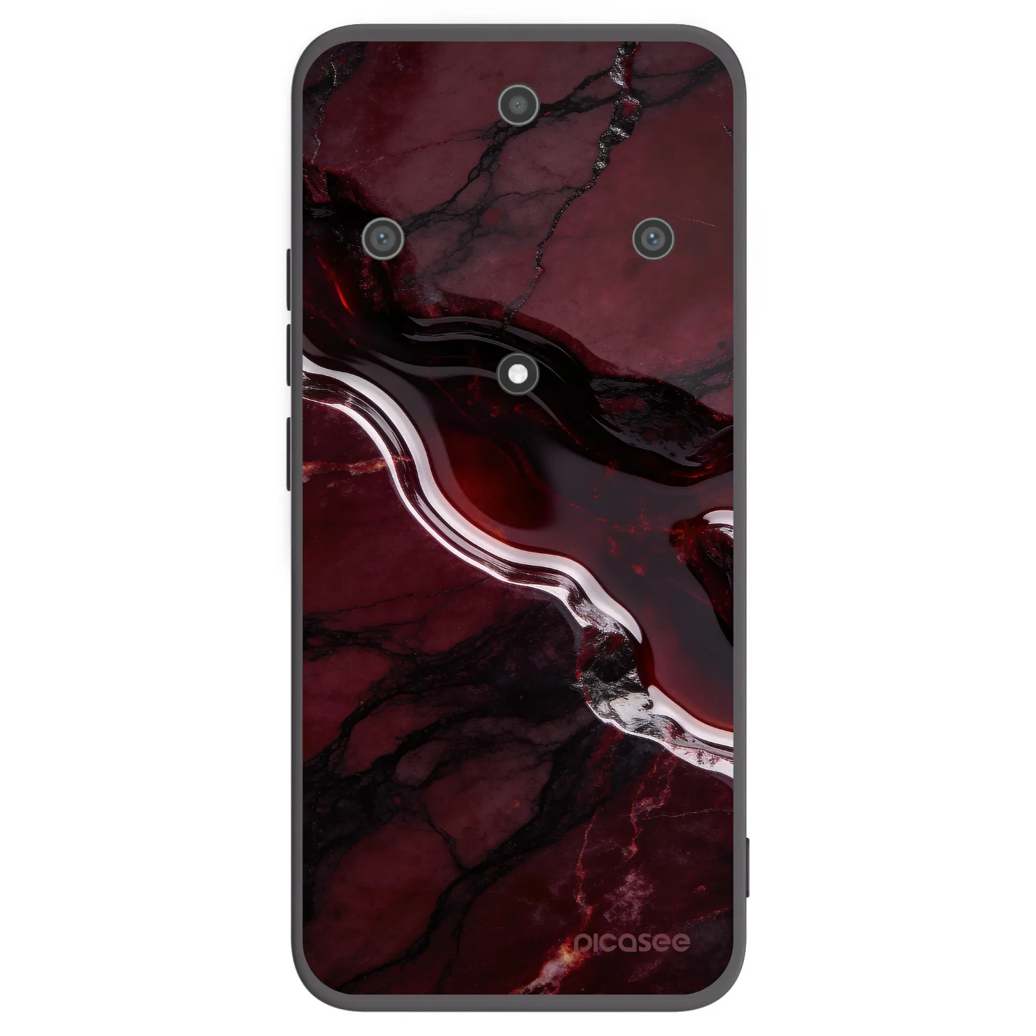 Picasee crna silikonska maskica za Honor Magic5 Lite 5G - Cherry stone