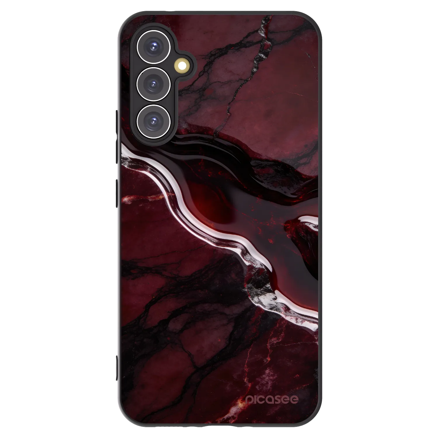 Picasee crna silikonska maskica za Samsung Galaxy A34 5G A346B - Cherry stone