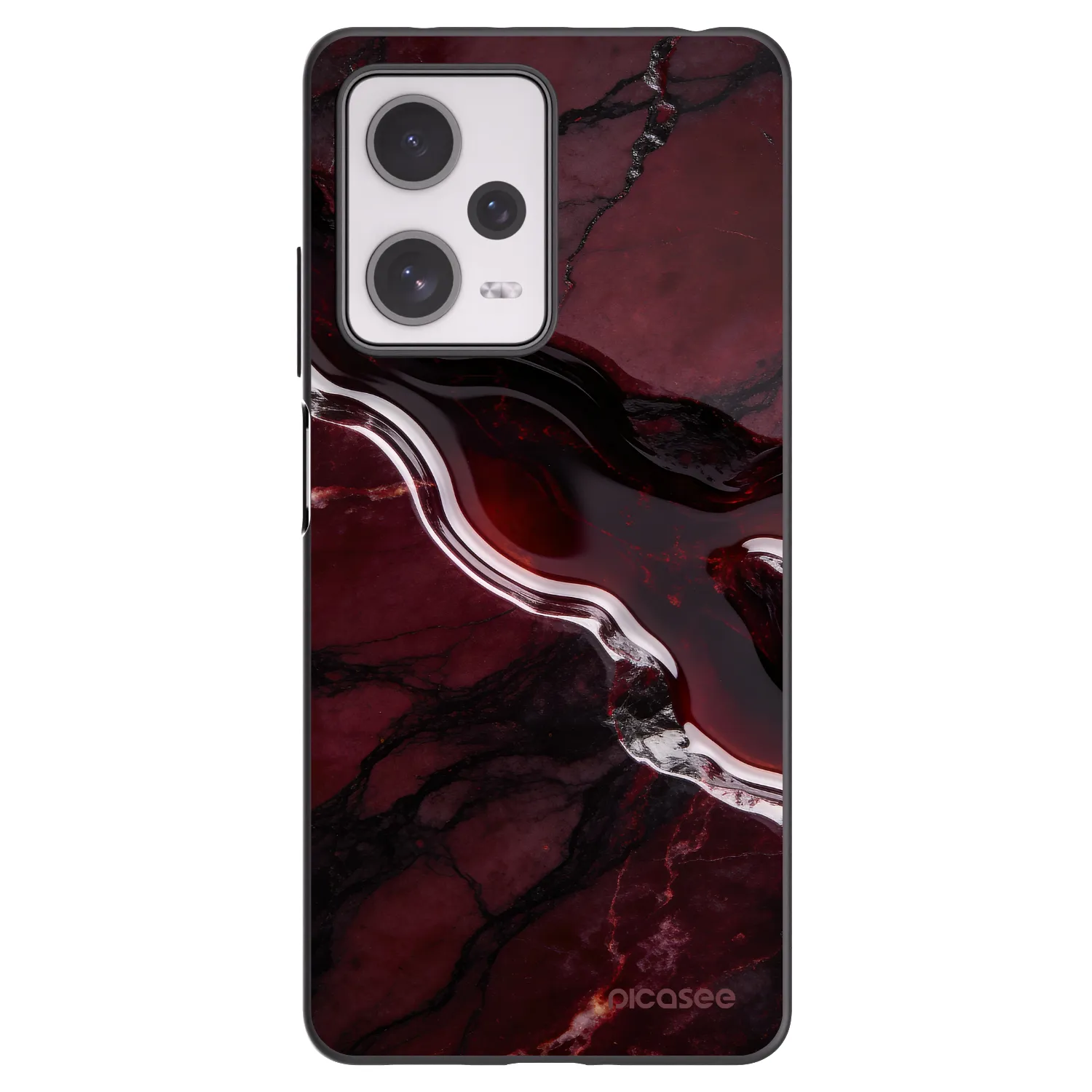 Picasee crna silikonska maskica za Xiaomi Redmi Note 12 Pro+ 5G - Cherry stone
