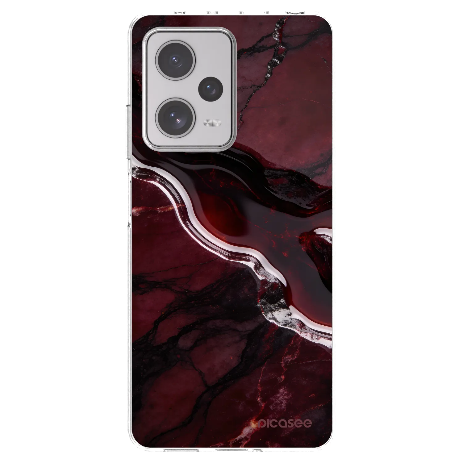 Picasee silikonska prozirna maskica za Xiaomi Redmi Note 12 Pro+ 5G - Cherry stone