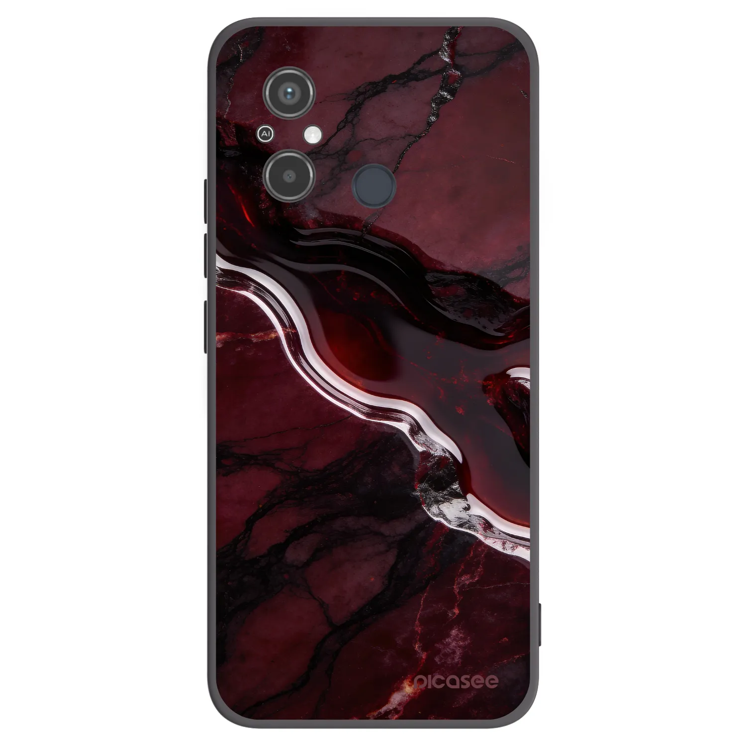 Picasee crna silikonska maskica za Xiaomi Redmi 12C - Cherry stone