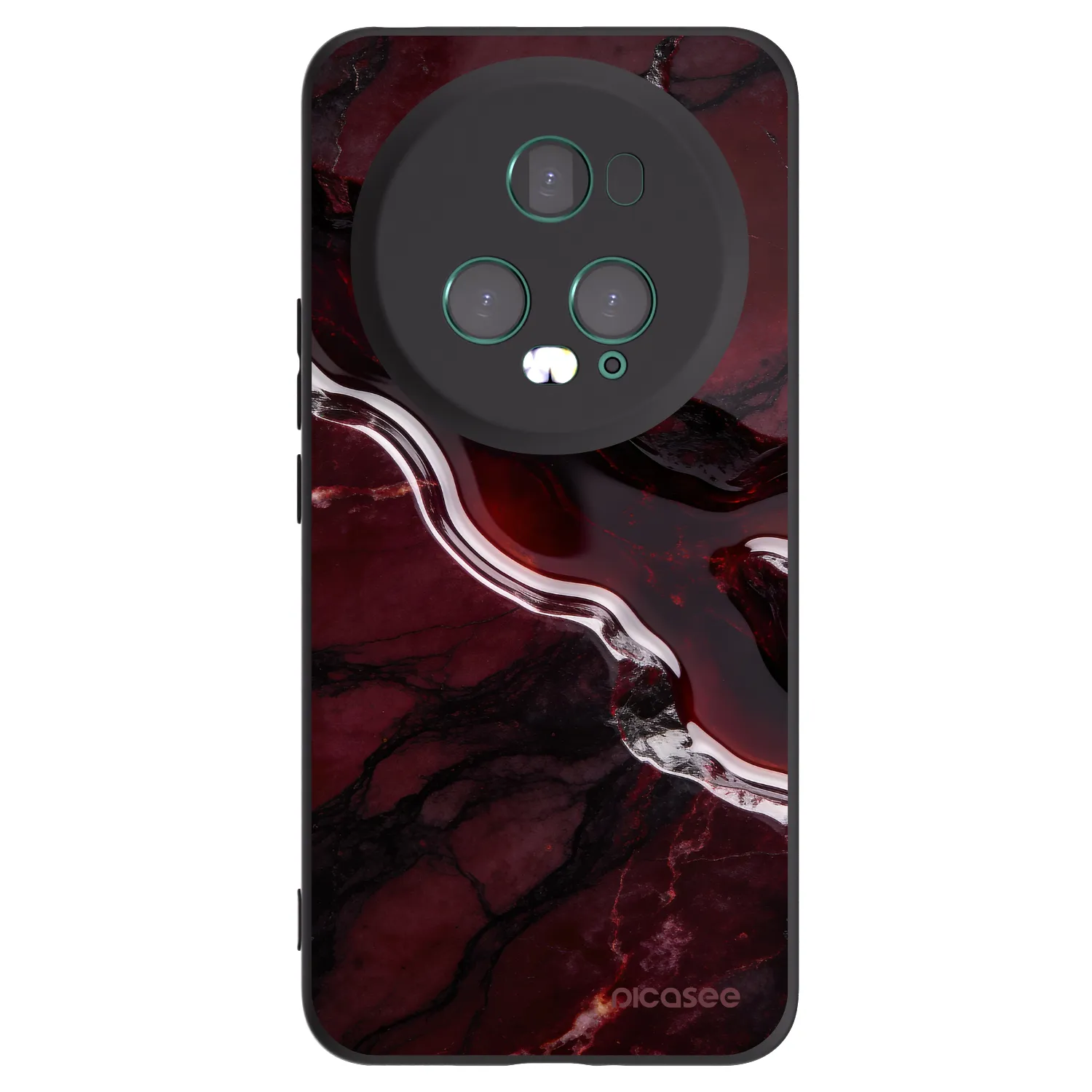 Picasee crna silikonska maskica za Honor Magic5 Pro - Cherry stone