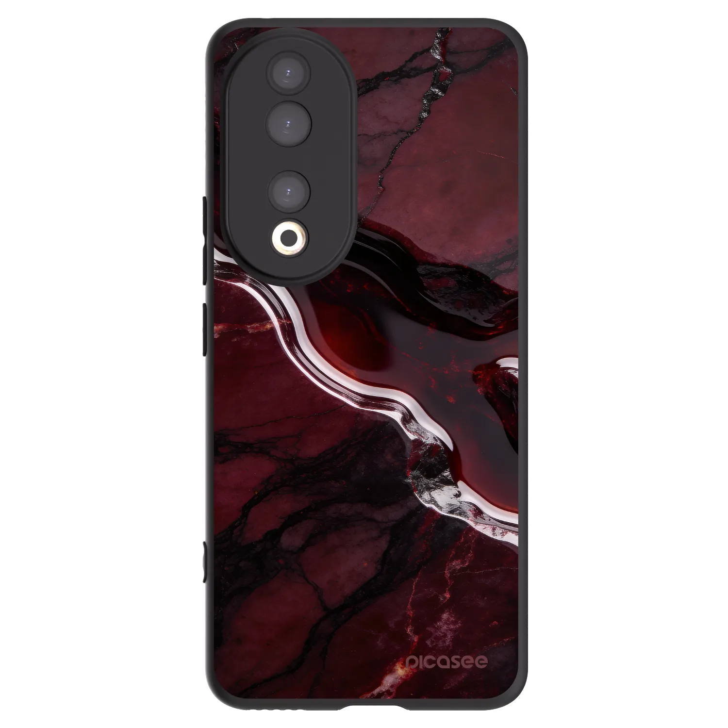 Picasee crna silikonska maskica za Honor 90 5G - Cherry stone