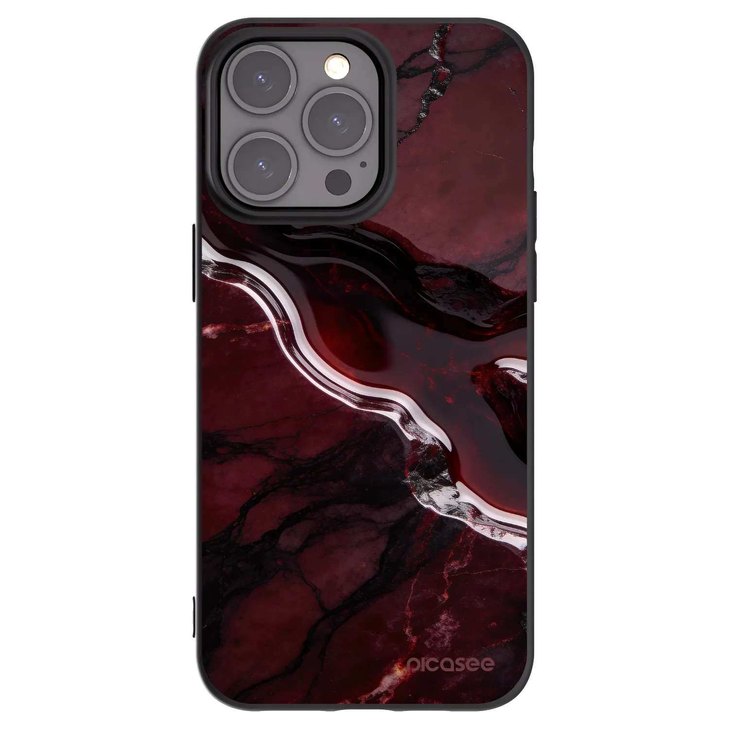 Picasee crna silikonska maskica za Apple iPhone 15 Pro Max - Cherry stone