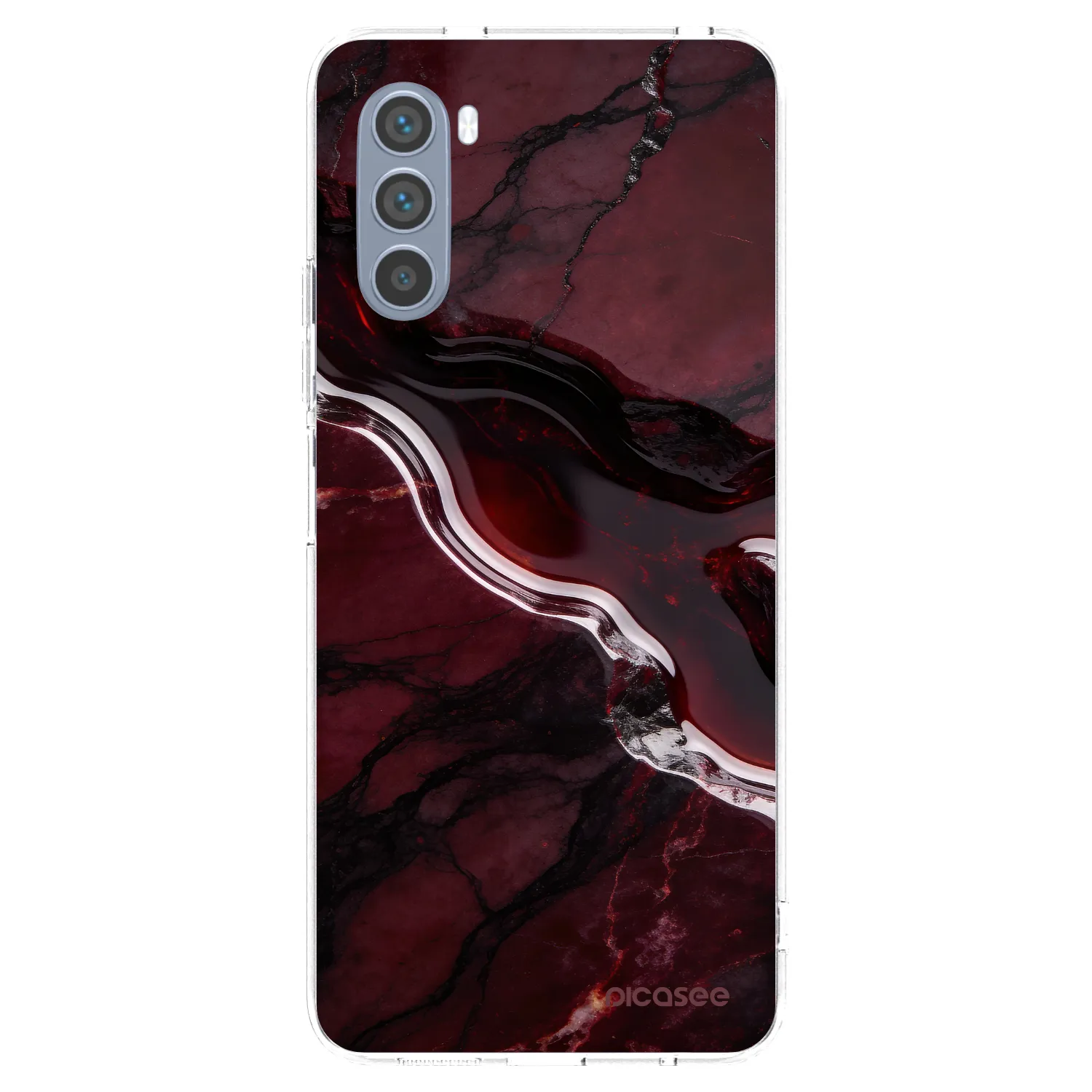 Picasee silikonska prozirna maskica za Motorola Moto G62 - Cherry stone