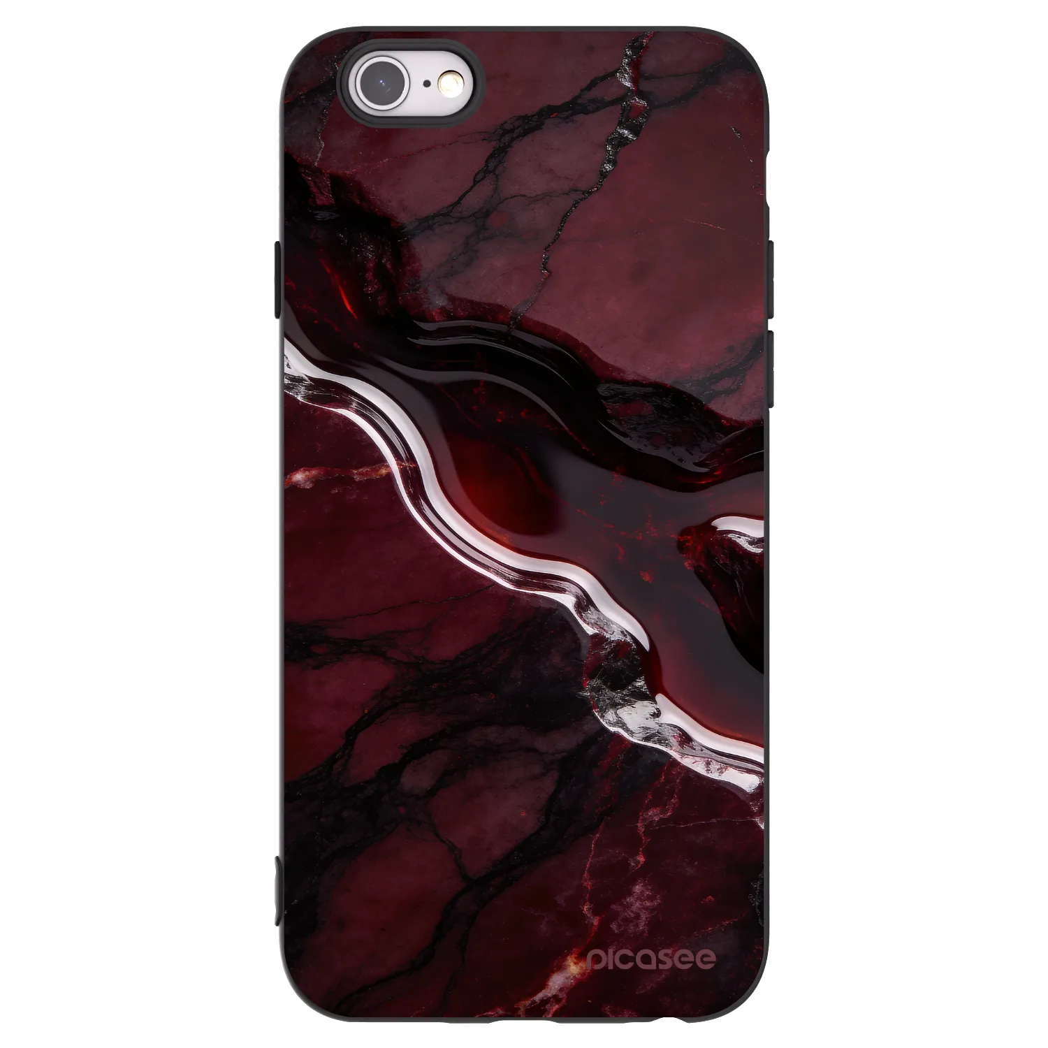 Picasee crna silikonska maskica za Apple iPhone 6/6S - Cherry stone