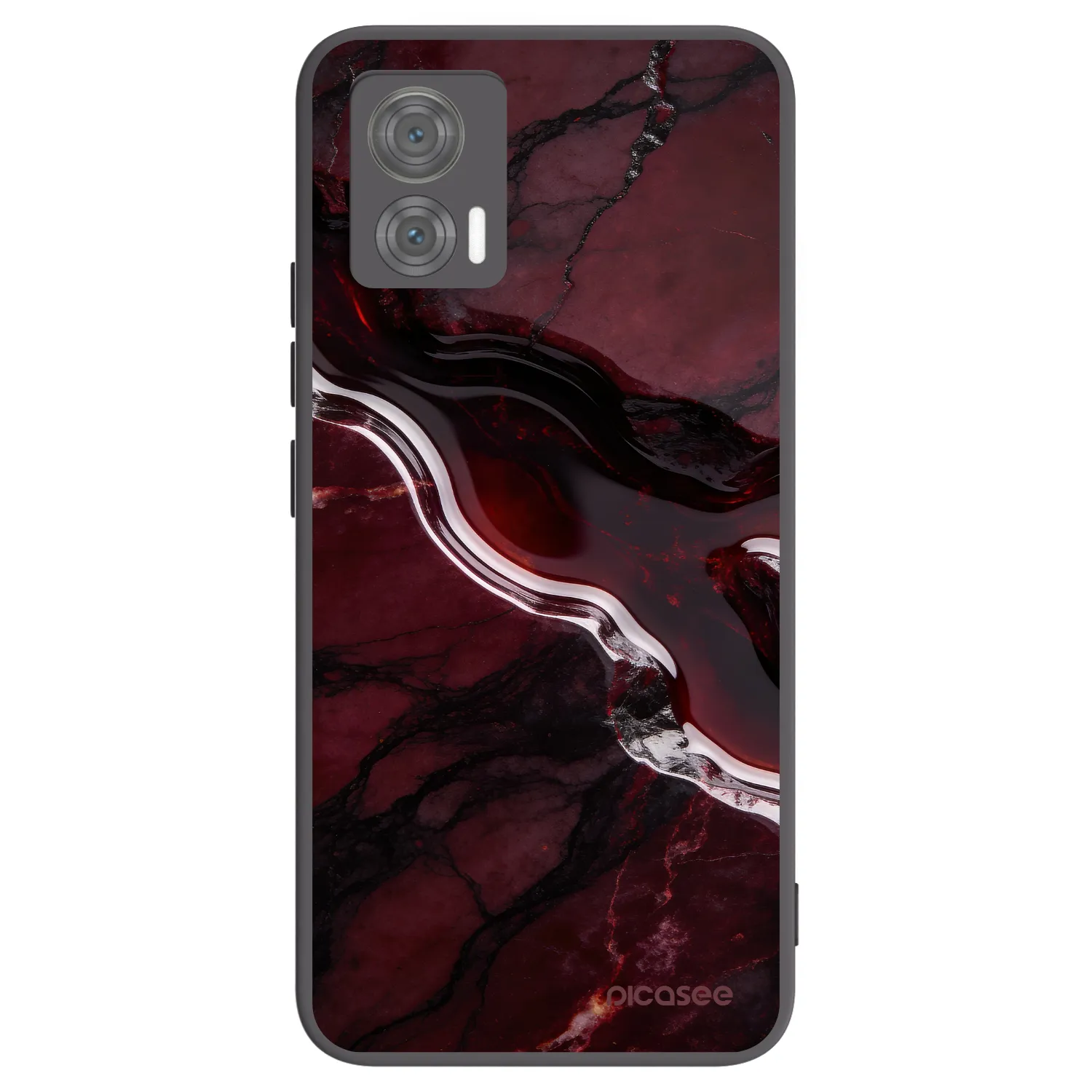 Picasee crna silikonska maskica za Motorola Edge 30 Neo - Cherry stone