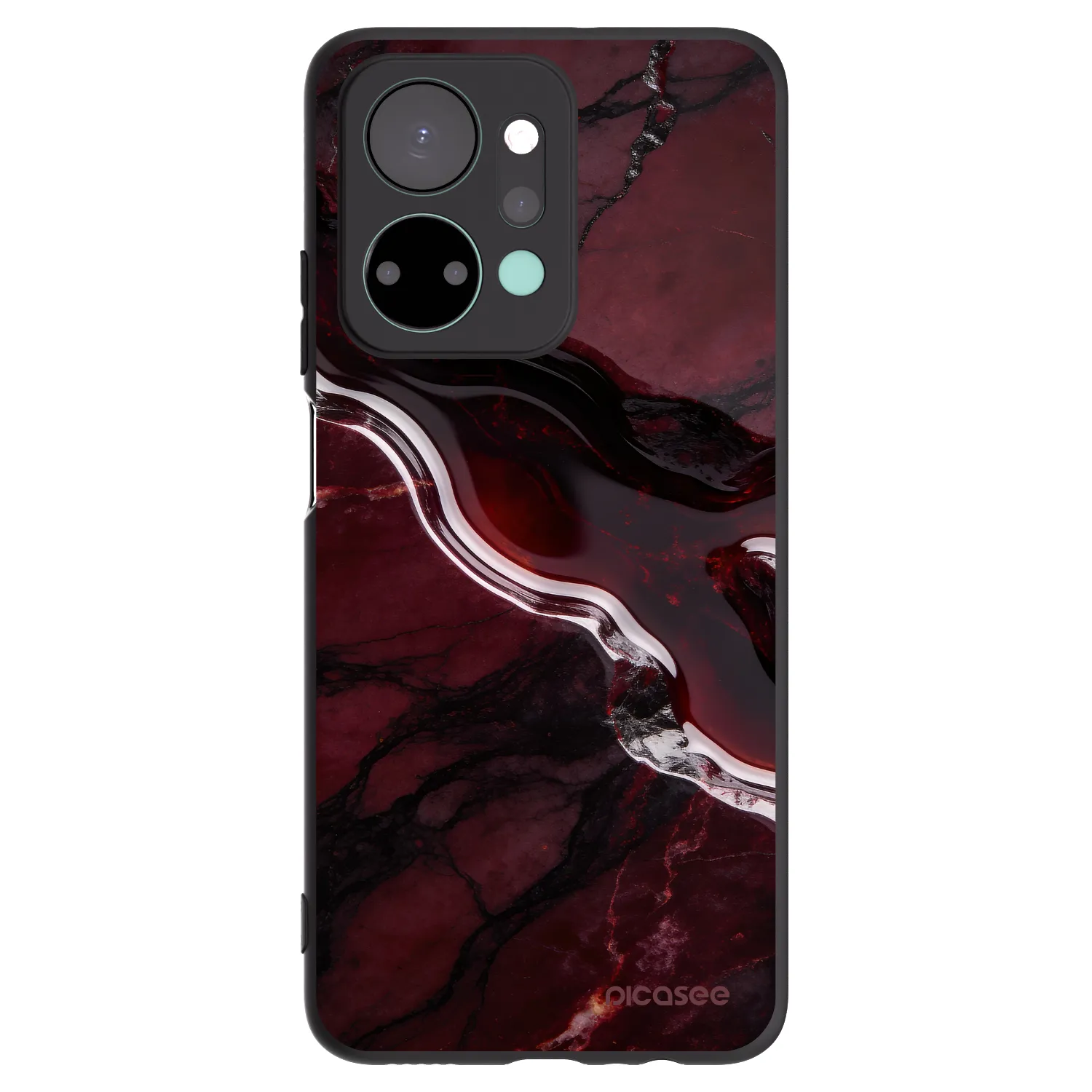 Picasee crna silikonska maskica za Honor X7a - Cherry stone