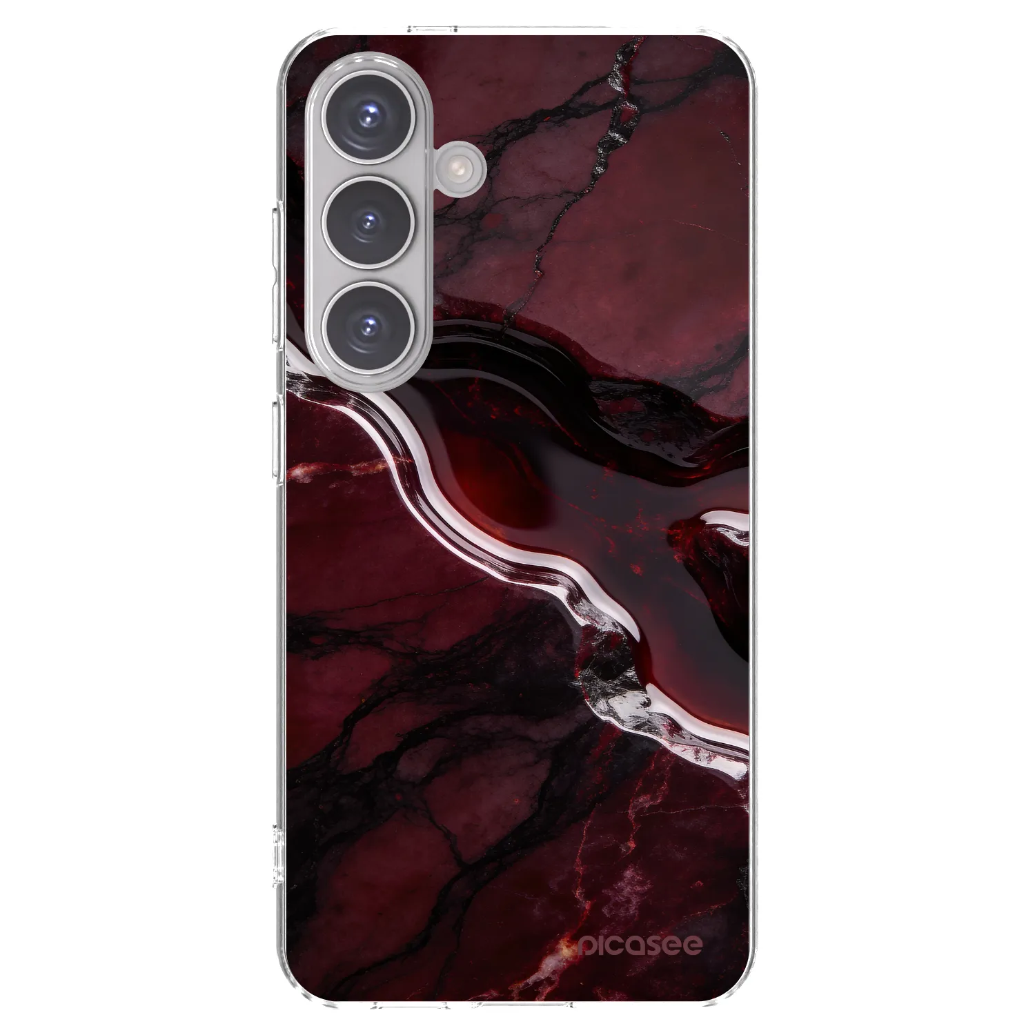 Picasee silikonska prozirna maskica za Samsung Galaxy S24 S921B 5G - Cherry stone
