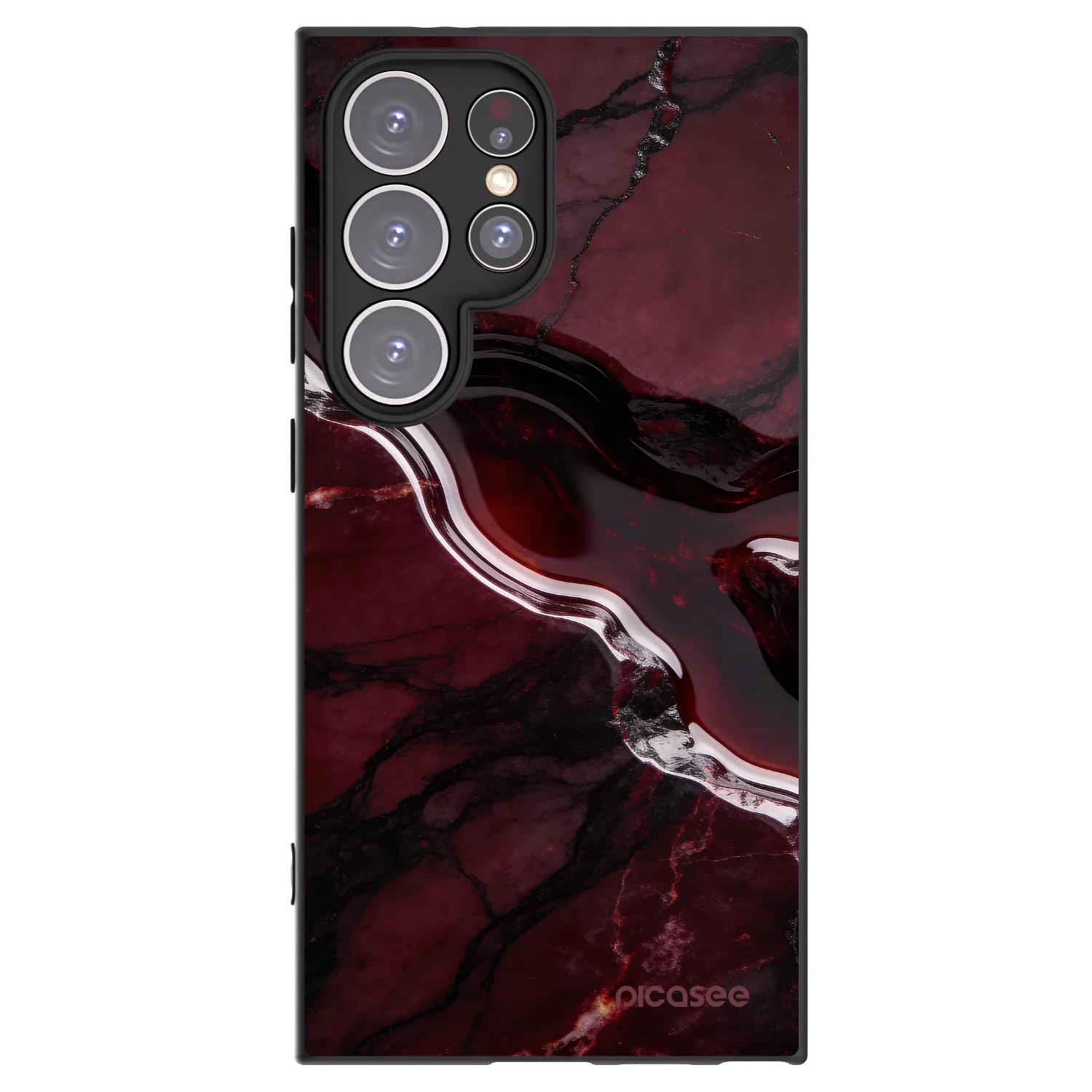 Picasee crna silikonska maskica za Samsung Galaxy S24 Ultra S928B 5G - Cherry stone