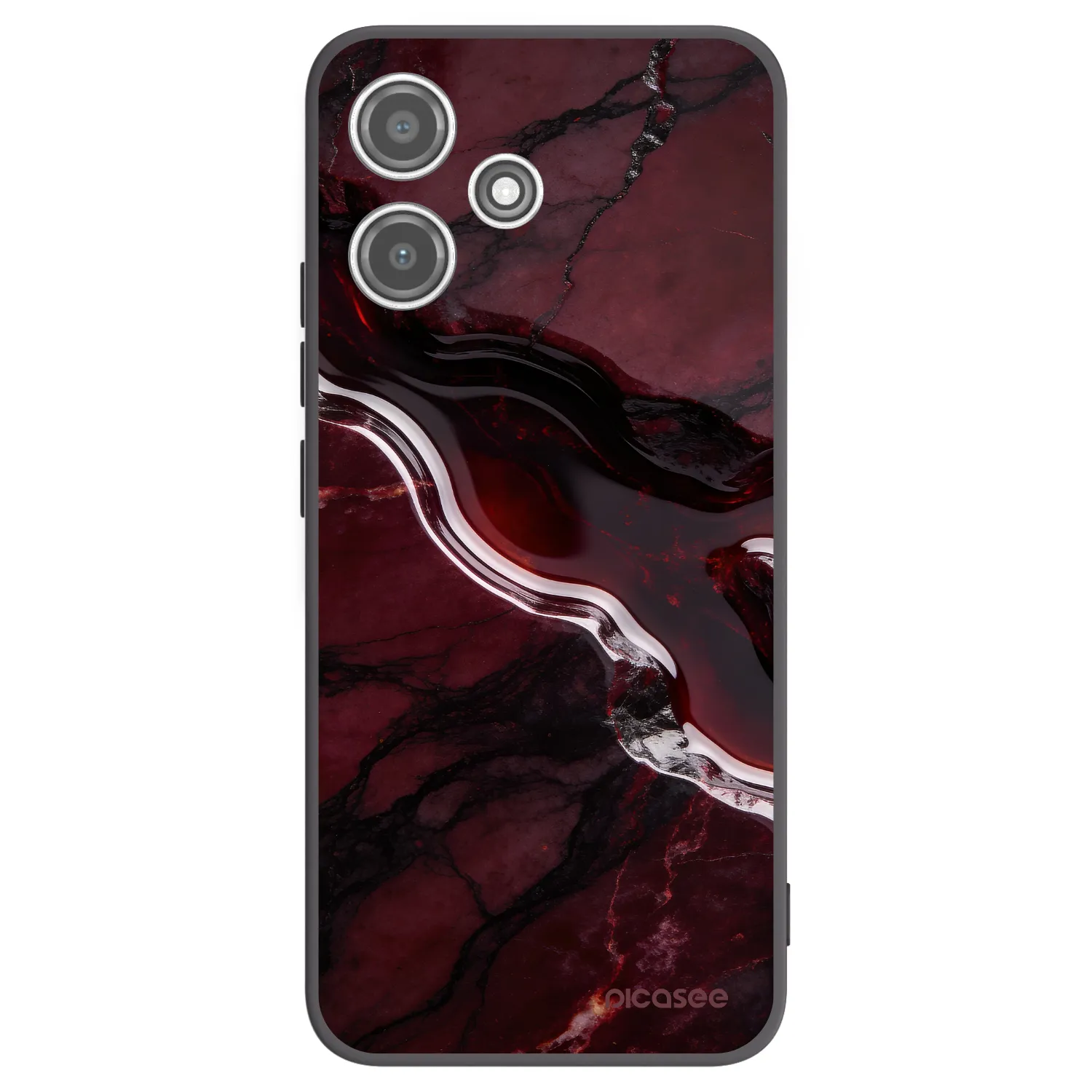Picasee crna silikonska maskica za Xiaomi Redmi 12 5G - Cherry stone