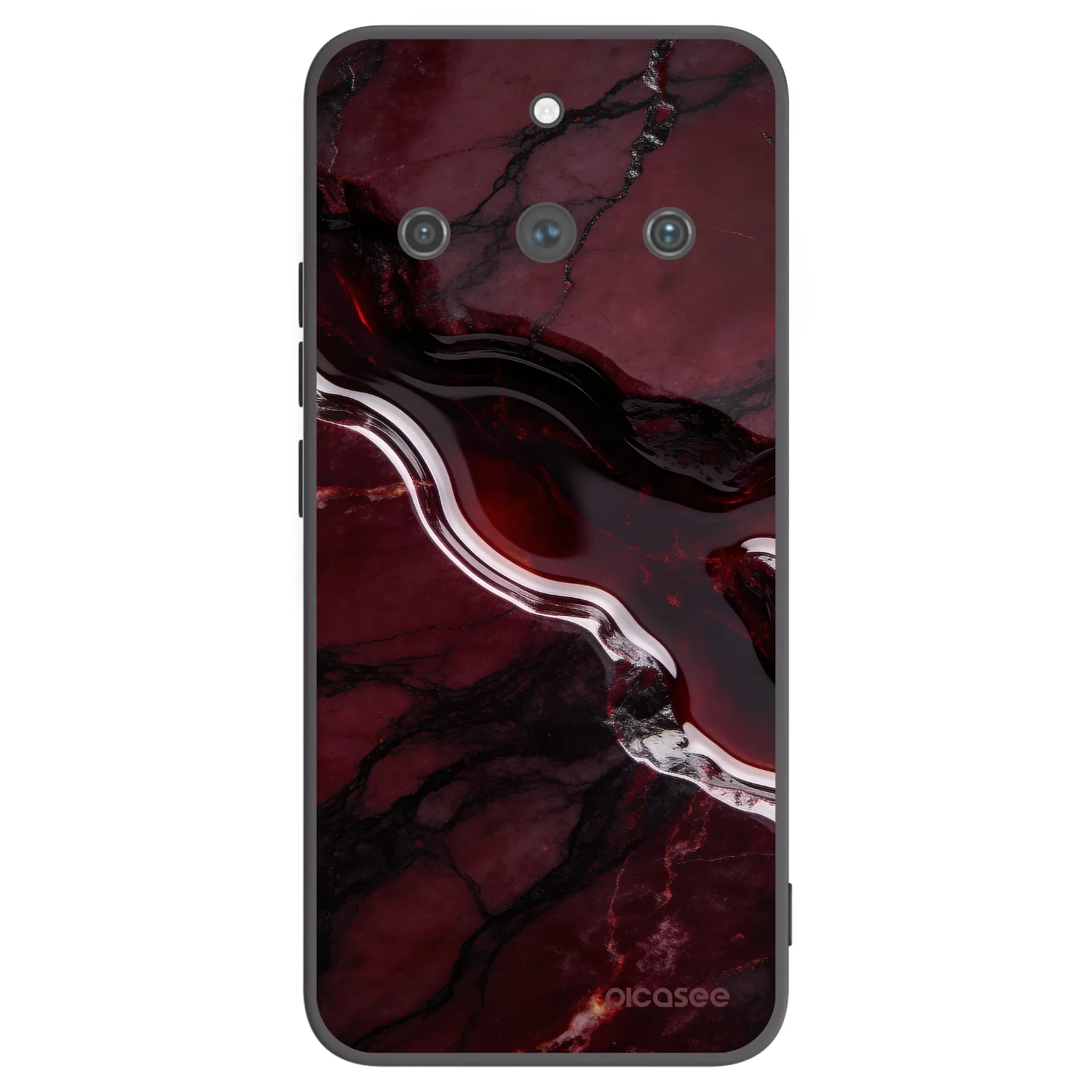 Picasee crna silikonska maskica za Realme 11 Pro+ - Cherry stone