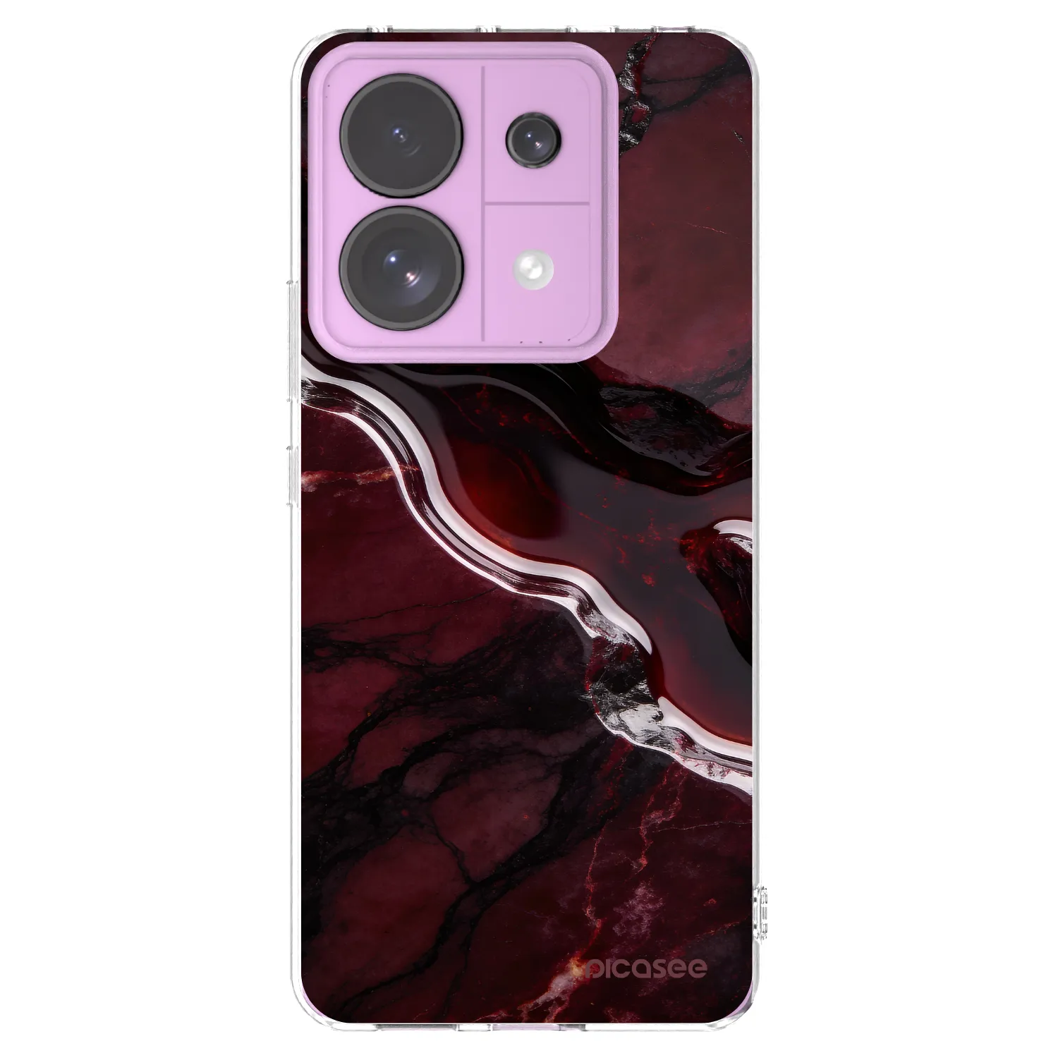Picasee silikonska prozirna maskica za Xiaomi Redmi Note 13 Pro 5G - Cherry stone