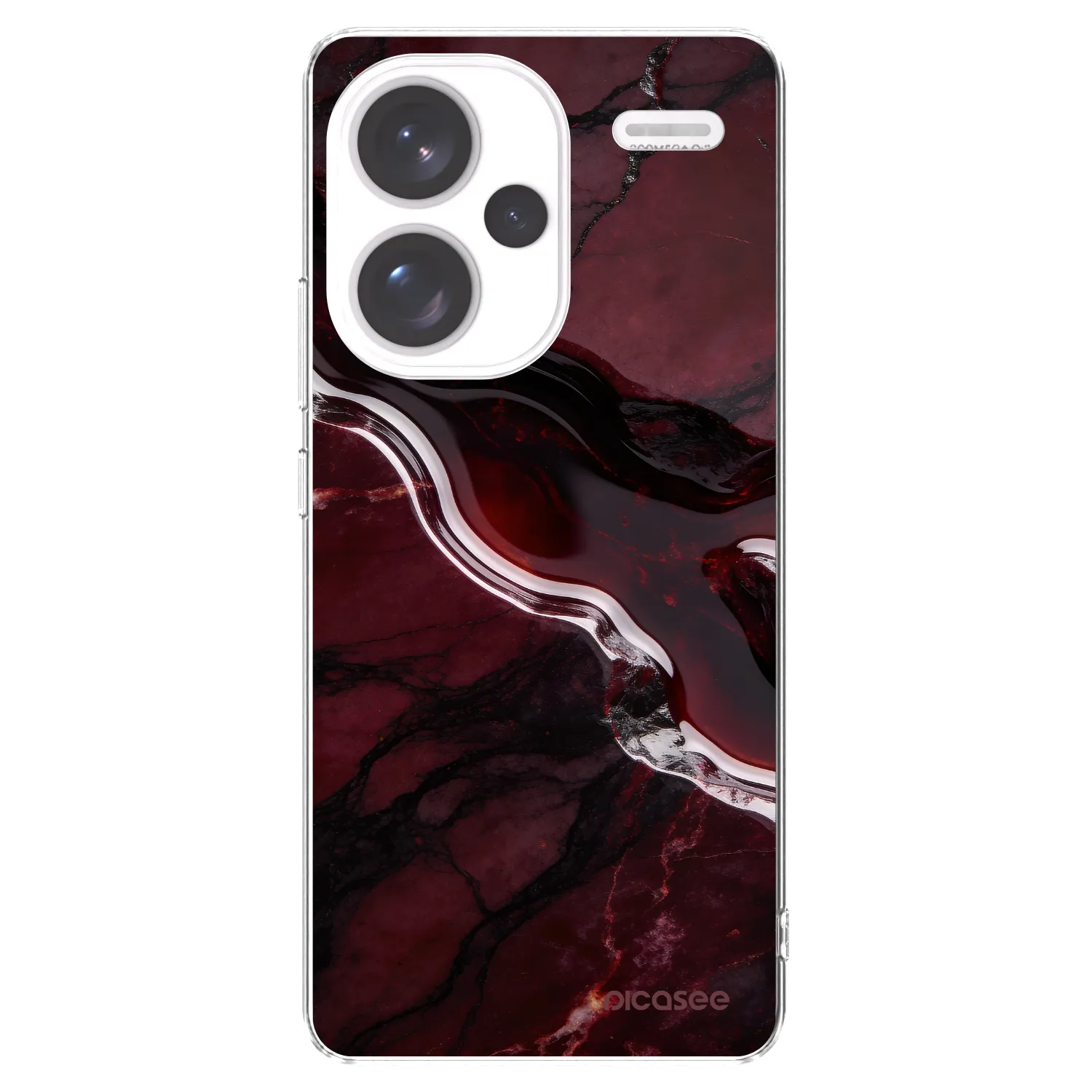 Picasee silikonska prozirna maskica za Xiaomi Redmi Note 13 Pro+ 5G - Cherry stone