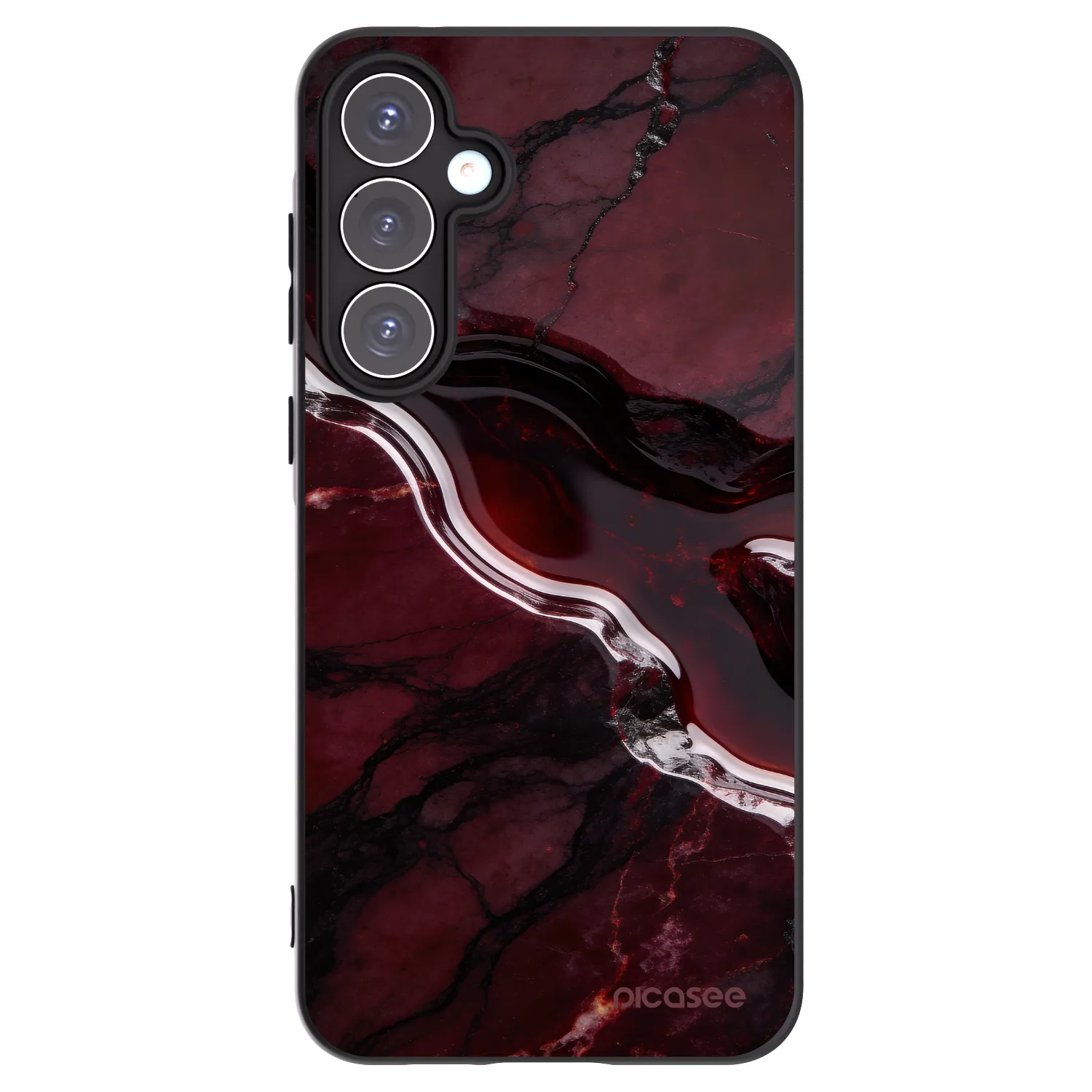 Picasee crna silikonska maskica za Samsung Galaxy A55 5G A556B - Cherry stone