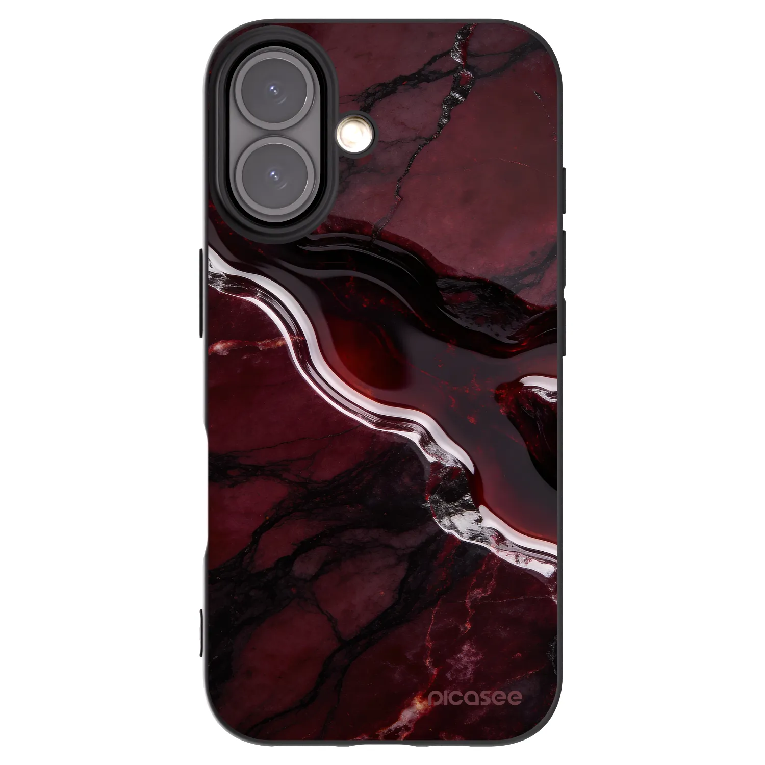 Picasee crna silikonska maskica za Apple iPhone 16 - Cherry stone