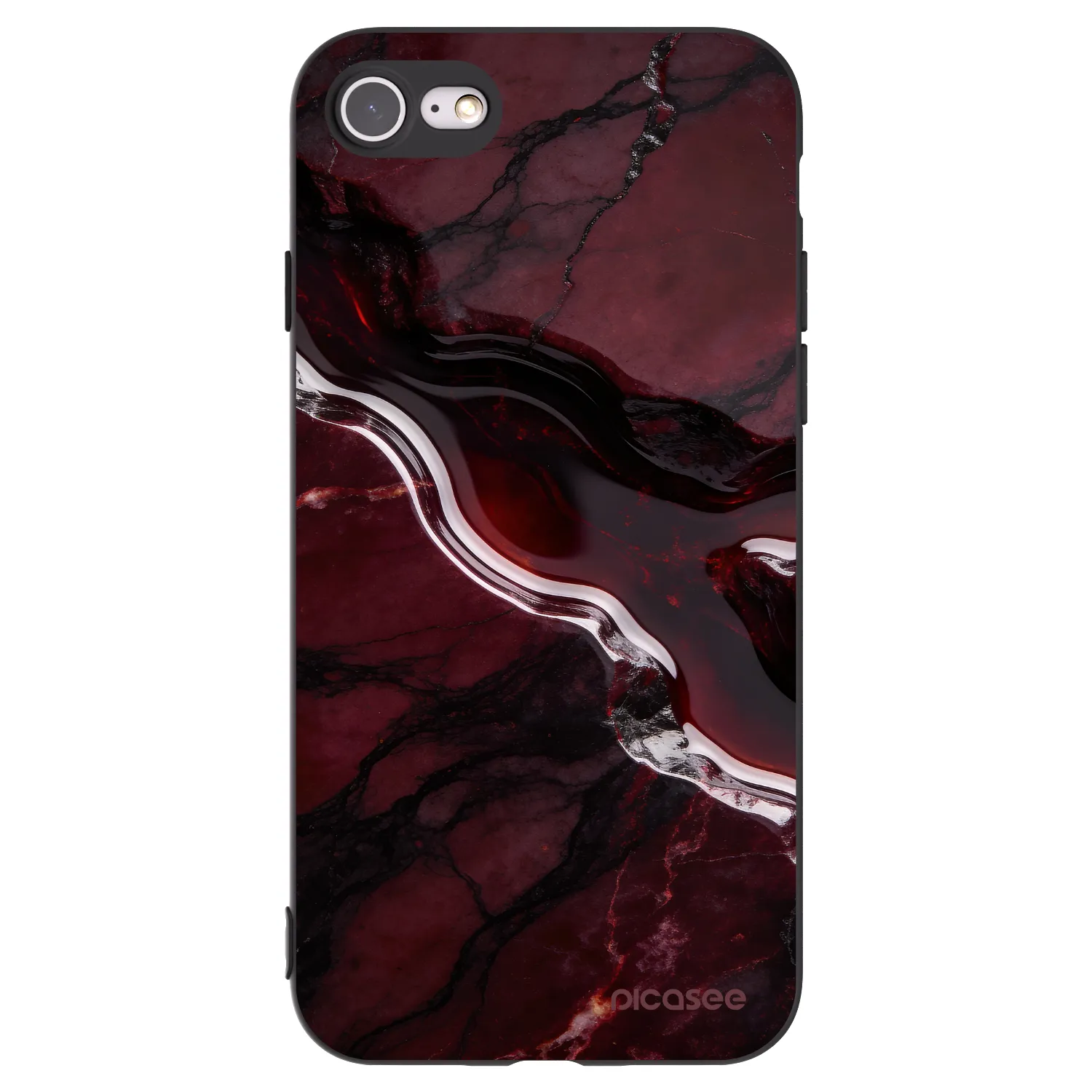 Picasee crna silikonska maskica za Apple iPhone 8 - Cherry stone