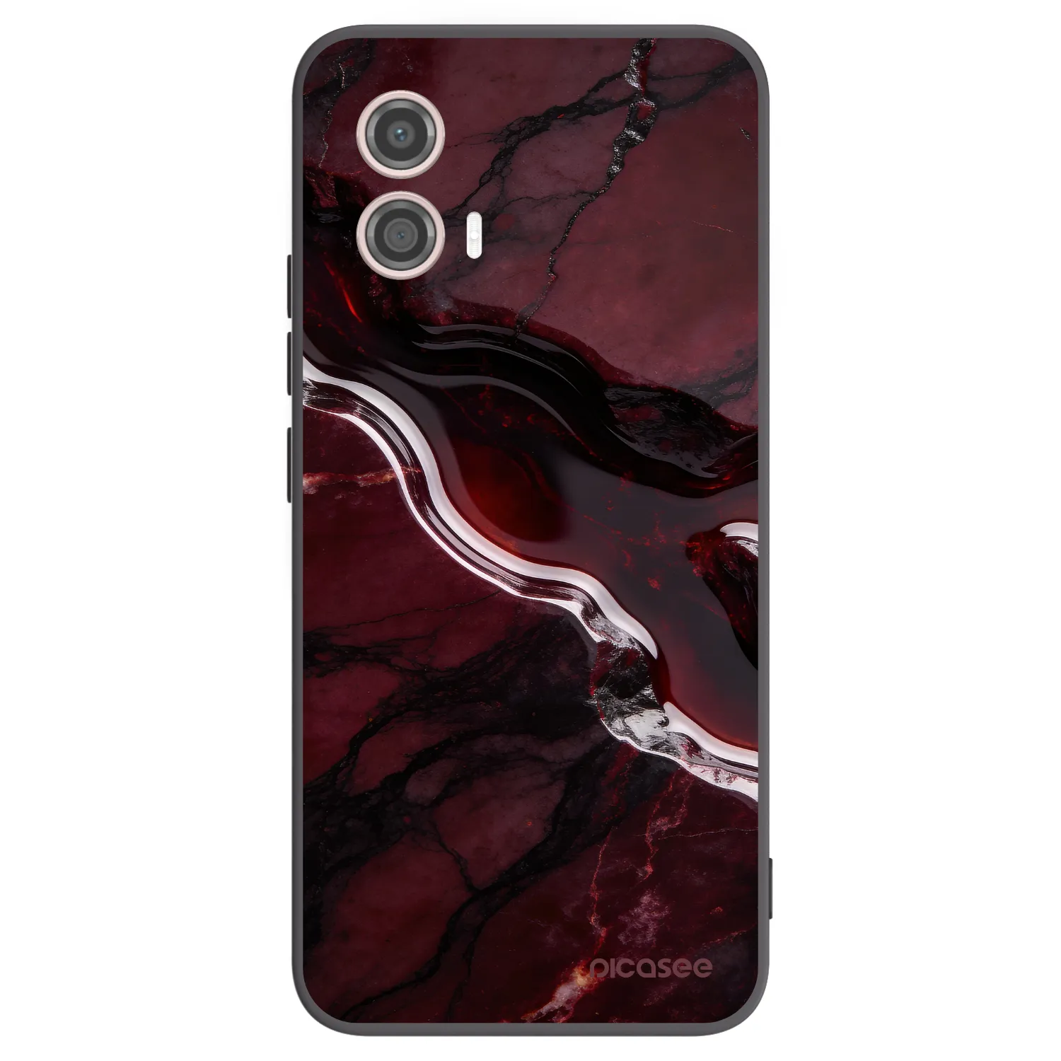 Picasee crna silikonska maskica za Motorola Moto G53 5G - Cherry stone