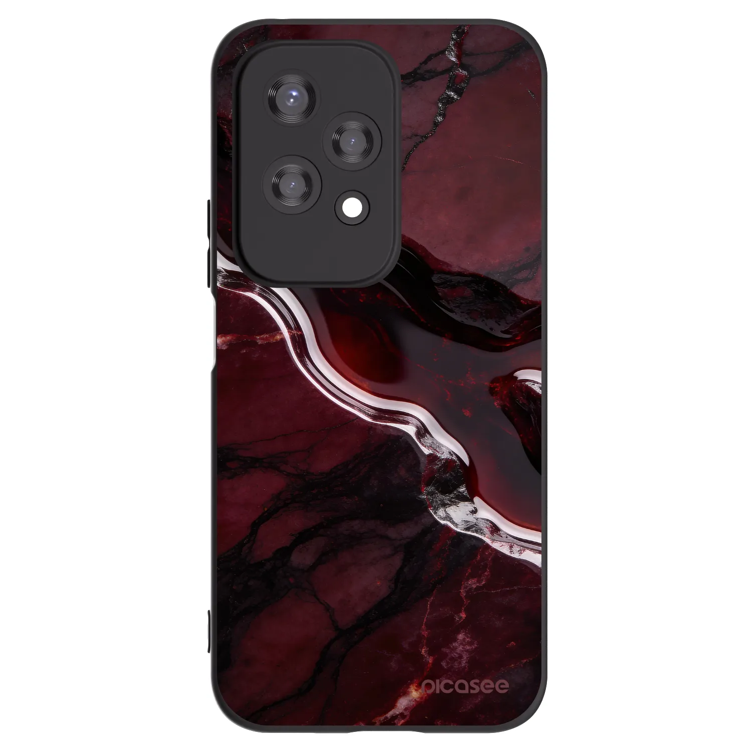 Picasee crna silikonska maskica za Honor 200 Lite - Cherry stone
