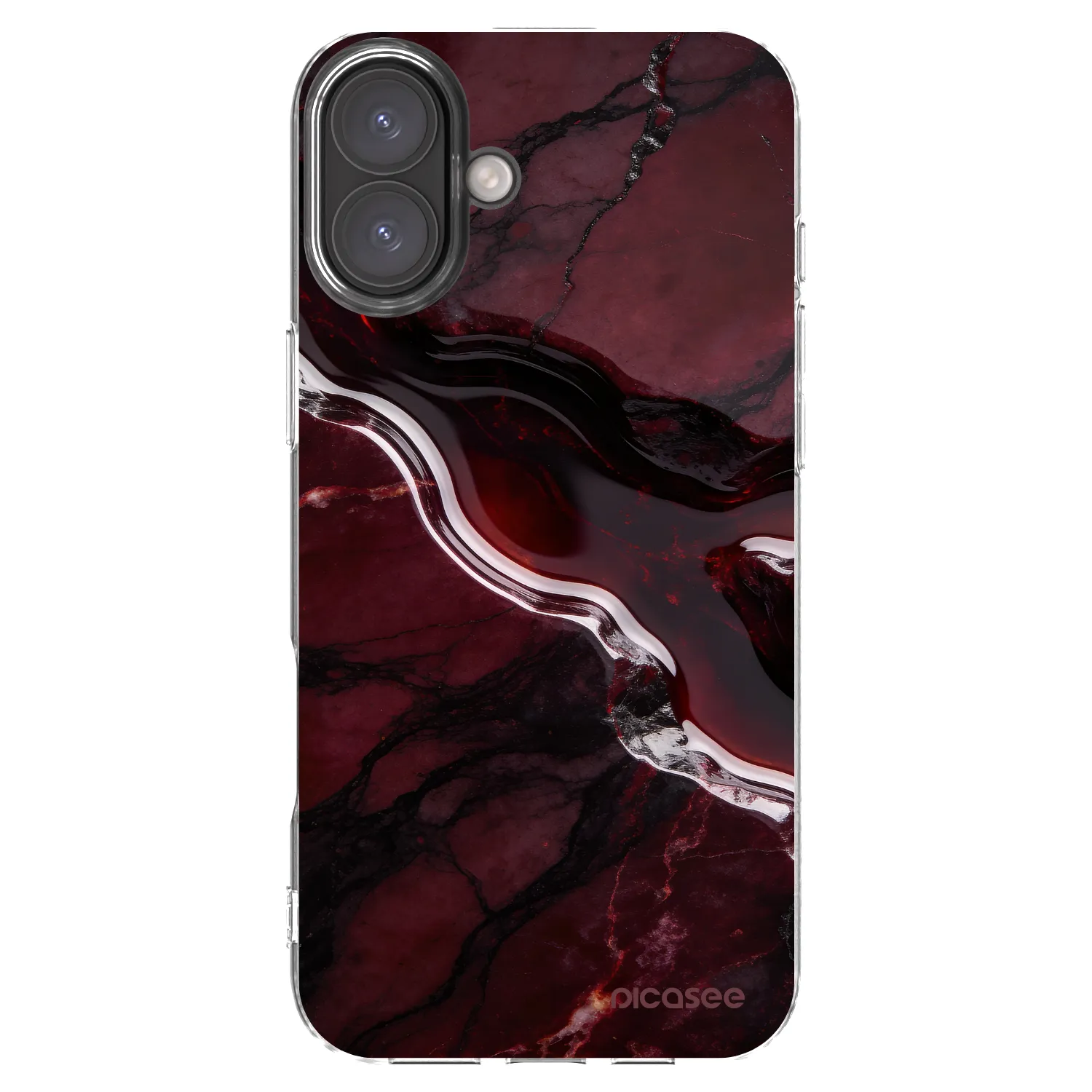 Picasee silikonska prozirna maskica za Apple iPhone 16 Plus - Cherry stone