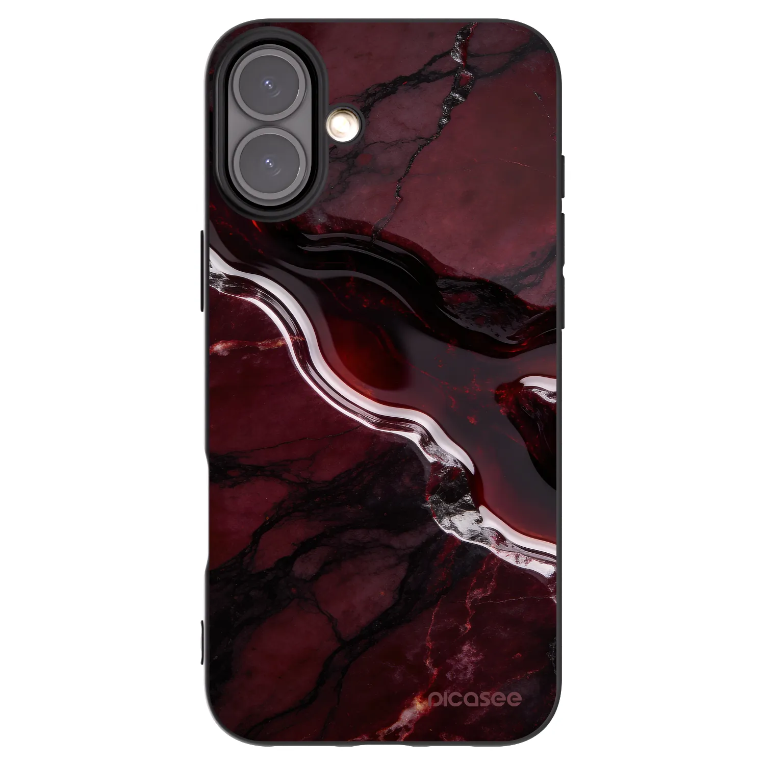 Picasee crna silikonska maskica za Apple iPhone 16 Plus - Cherry stone