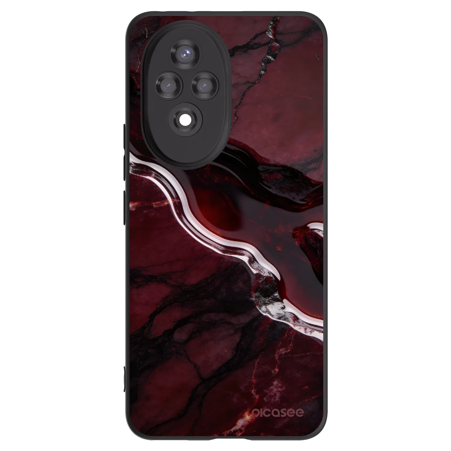 Picasee crna silikonska maskica za Honor 200 5G - Cherry stone
