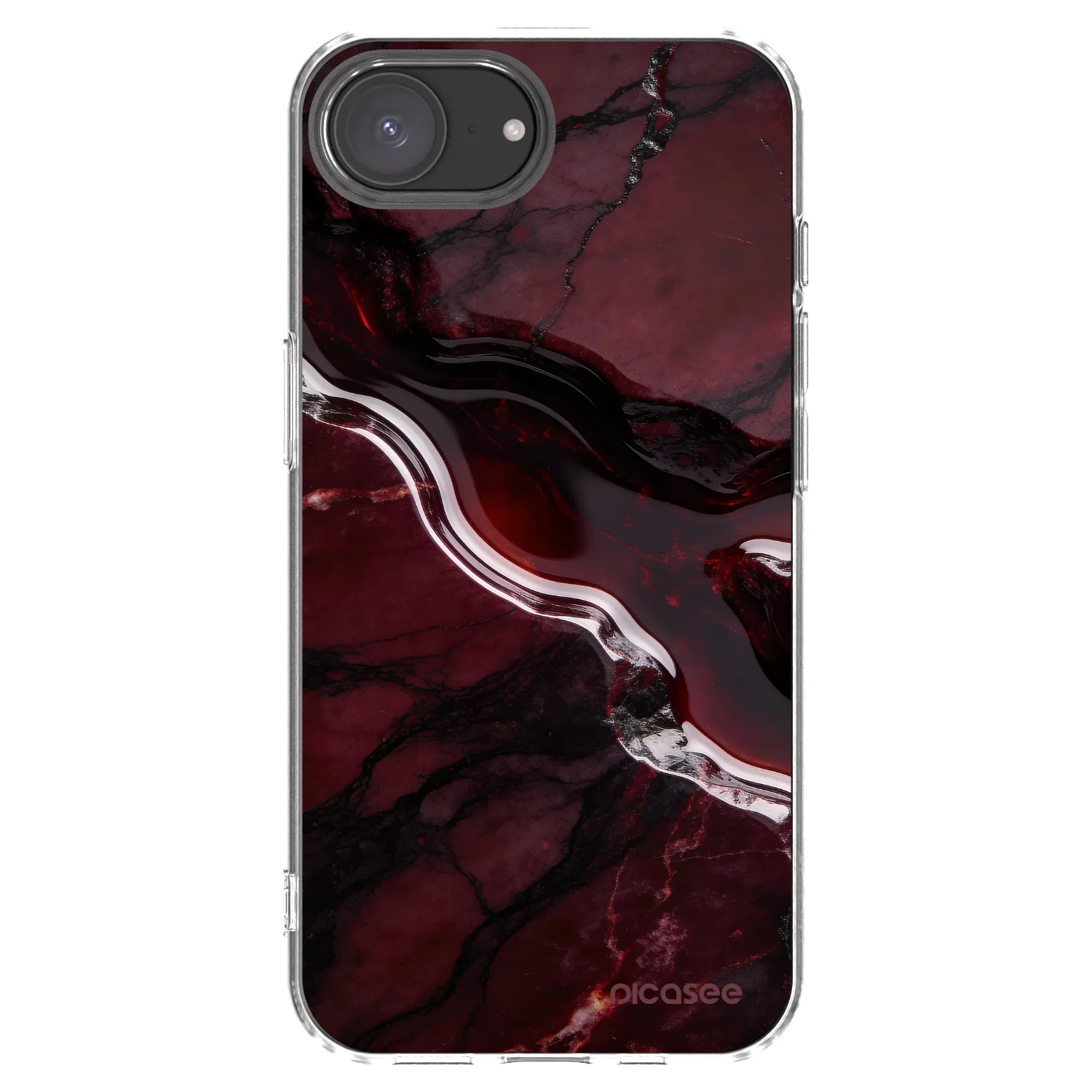 Picasee silikonska prozirna maskica za Apple iPhone 16e - Cherry stone