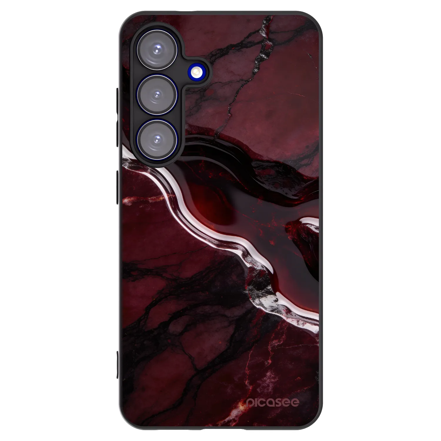 Picasee crna silikonska maskica za Samsung Galaxy S25 5G - Cherry stone