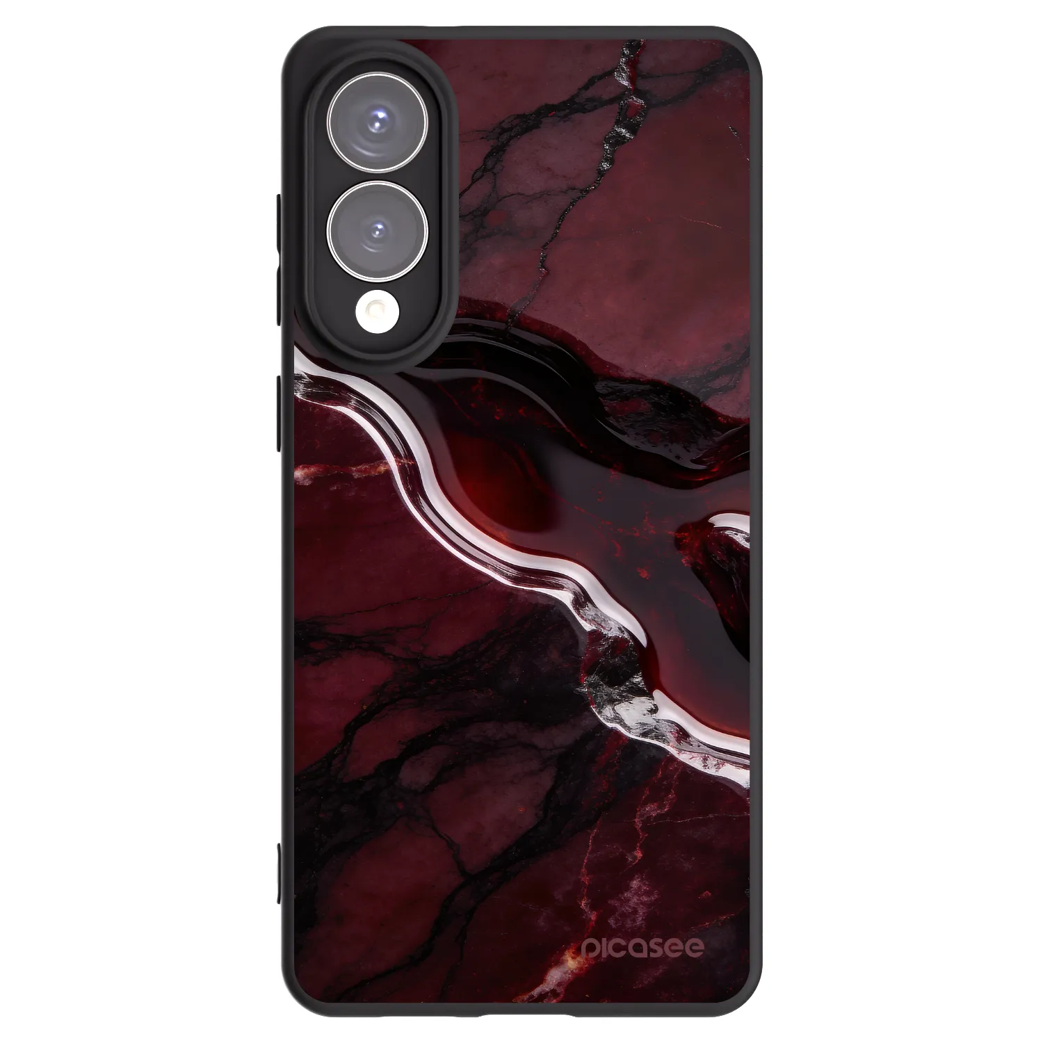 Picasee crna silikonska maskica za Samsung Galaxy S25 Edge 5G - Cherry stone