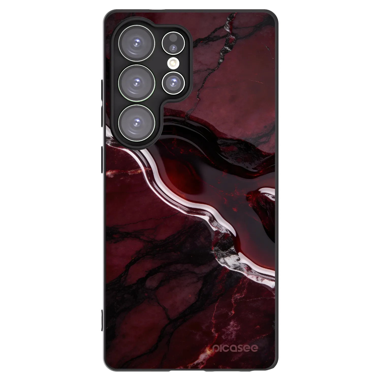 Picasee crna silikonska maskica za Samsung Galaxy S25 Ultra 5G - Cherry stone