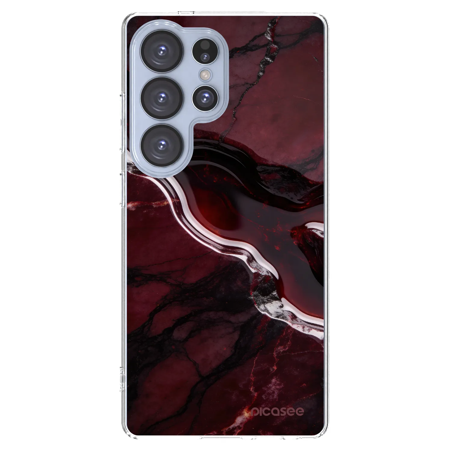 Picasee silikonska prozirna maskica za Samsung Galaxy S25 Ultra 5G - Cherry stone