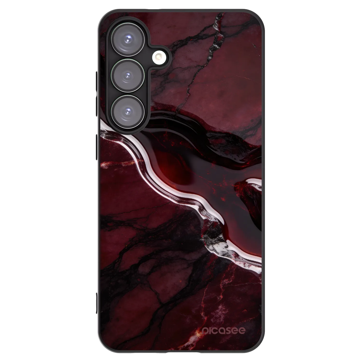 Picasee crna silikonska maskica za Samsung Galaxy S25+ 5G - Cherry stone